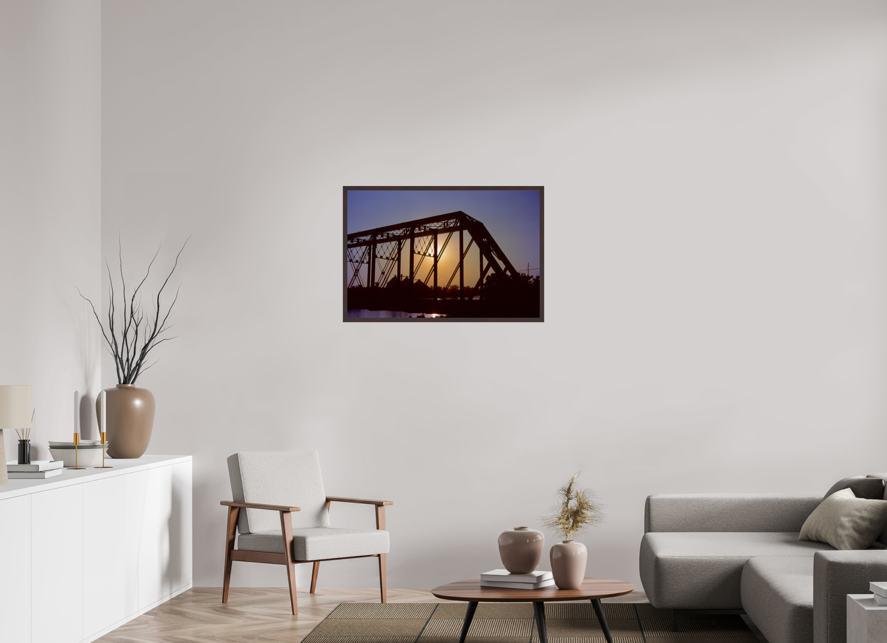 36 x 24″, ArtBox On Aluminum Dibond Sunset and Bridge
