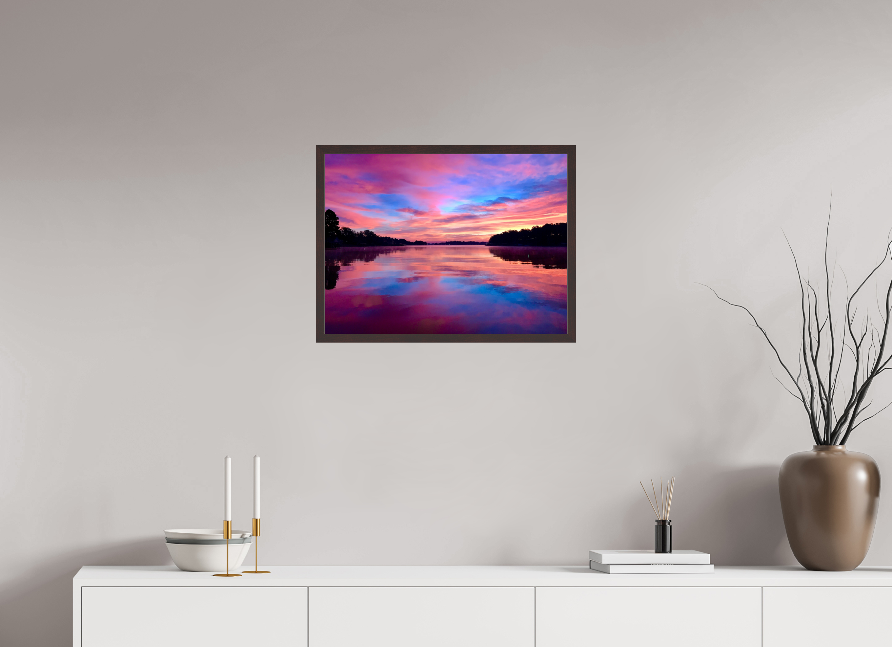 24 x 18″, ArtBox On Aluminum Dibond Lake Hamilton Sunrise