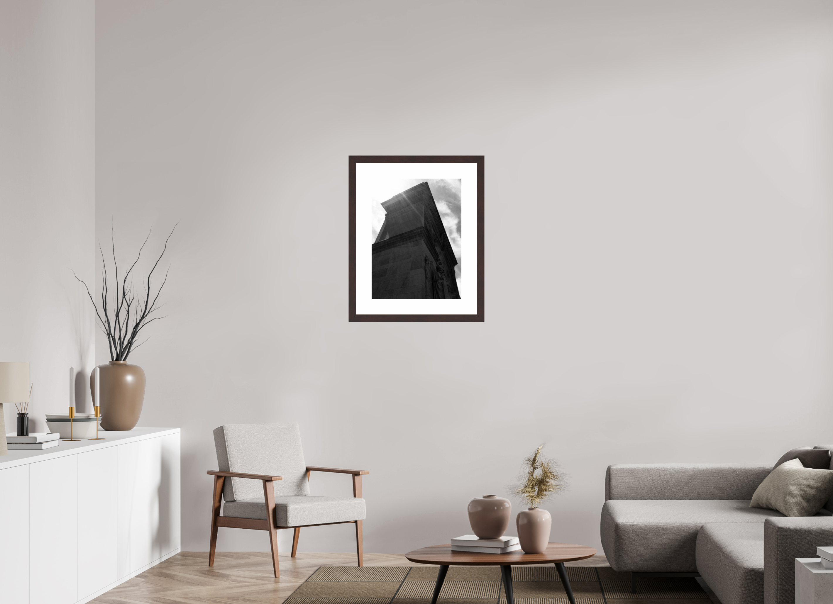 18 x 24″, Framed, Alder Brown, B&W Print Arch at Washington Park