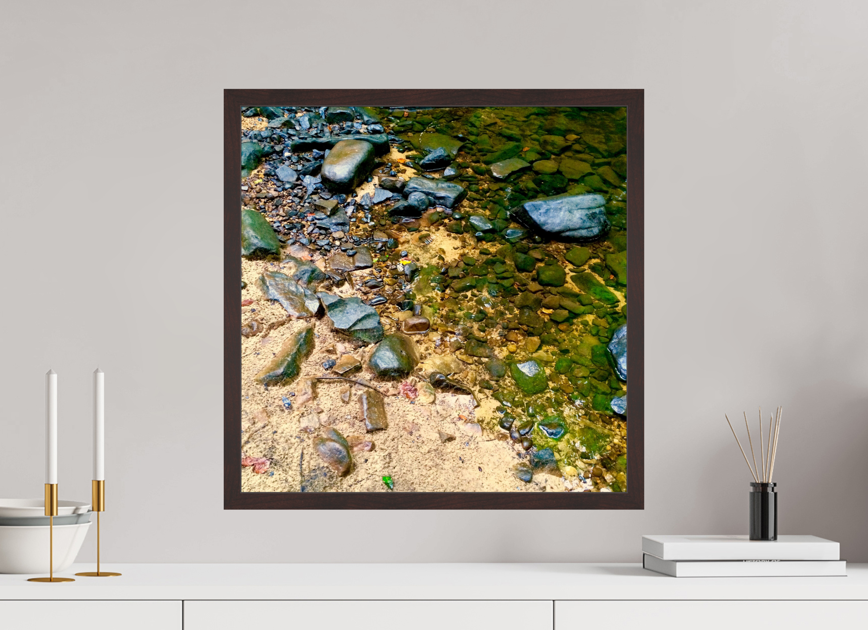 20 x 20″, ArtBox On Aluminum Dibond Stream Bed