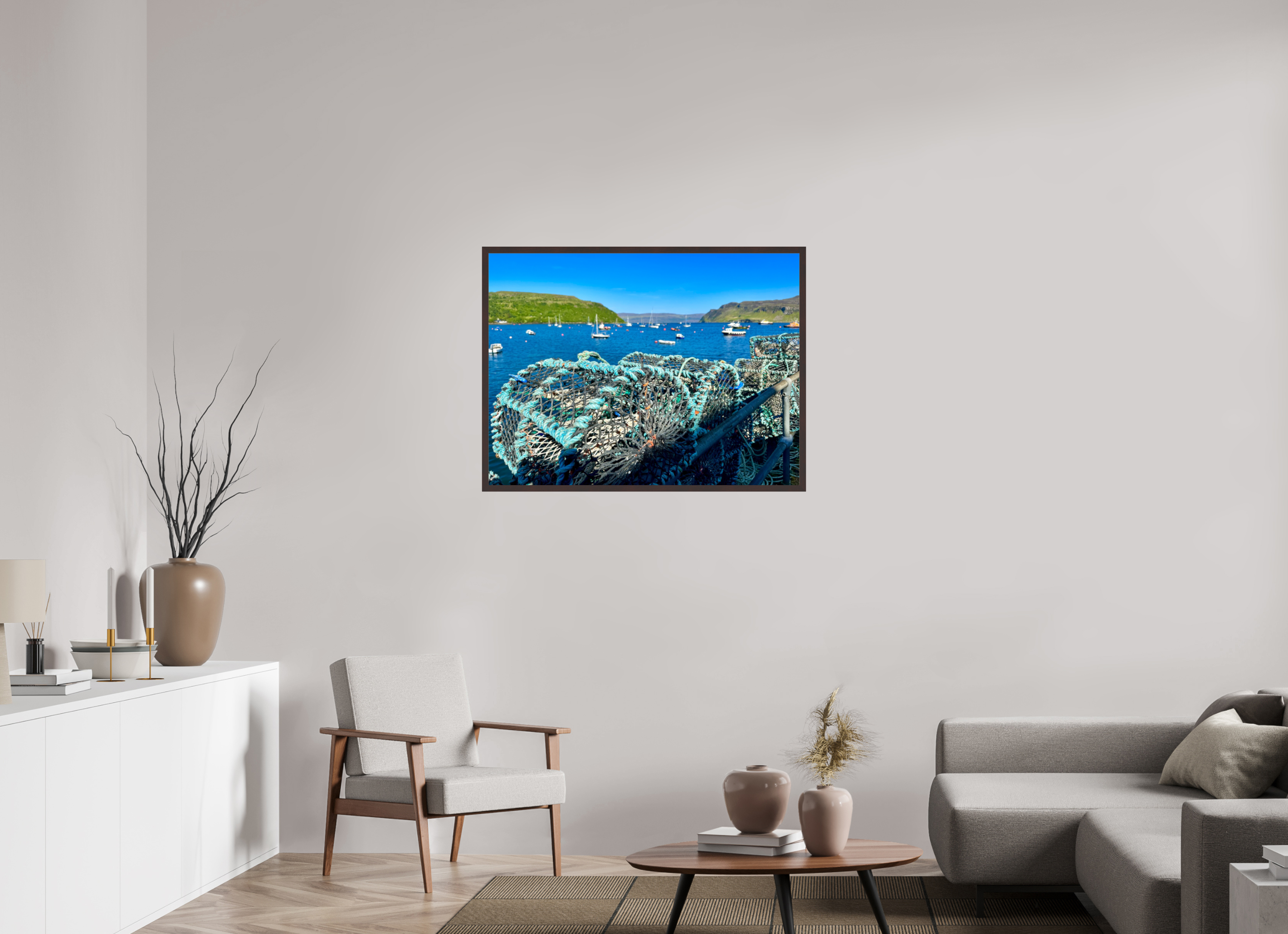 40 x 30″, ArtBox On Aluminum Dibond Crab Pots