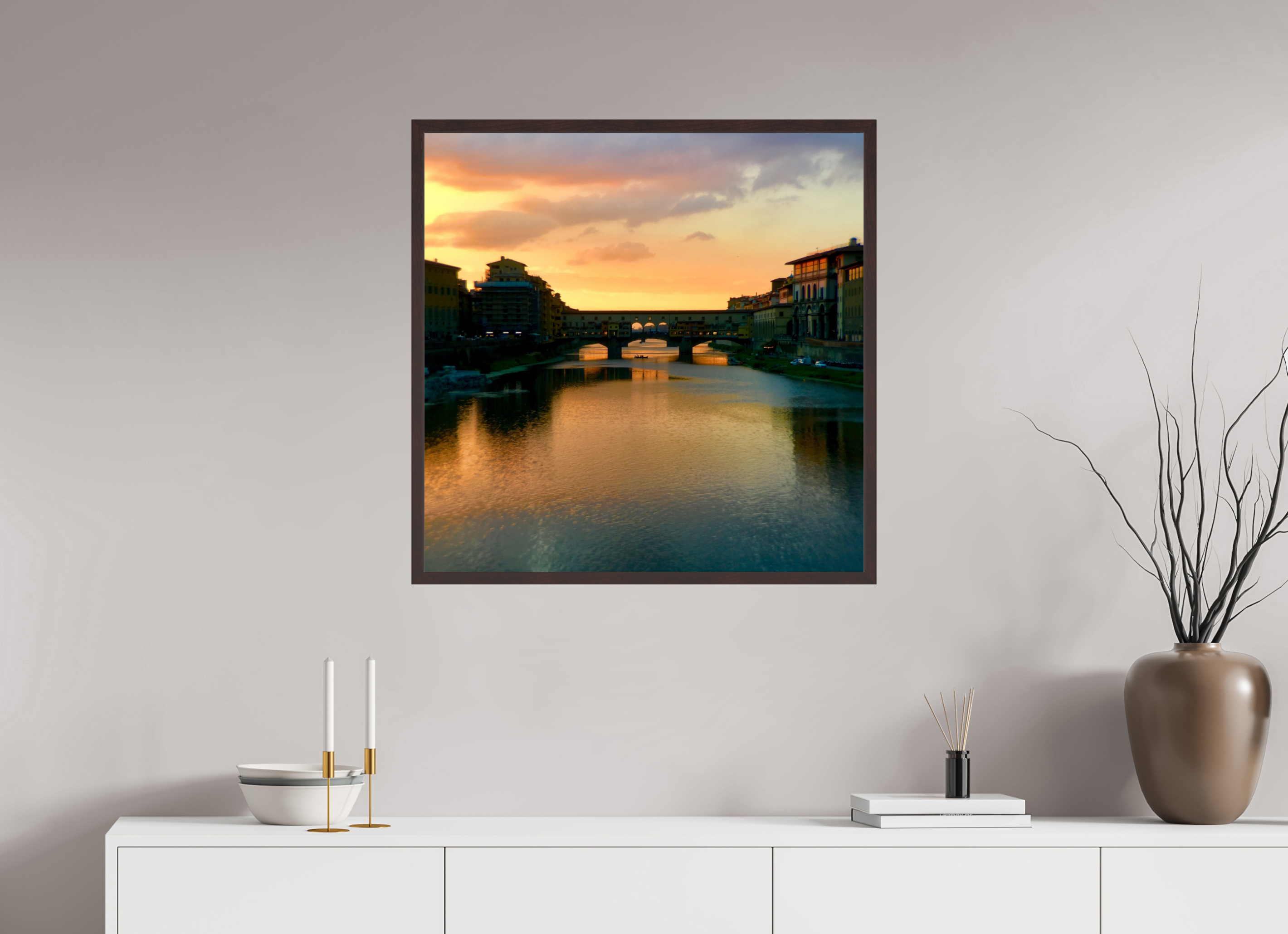 30 x 30″, ArtBox On Aluminum Dibond Ponte Vecchio