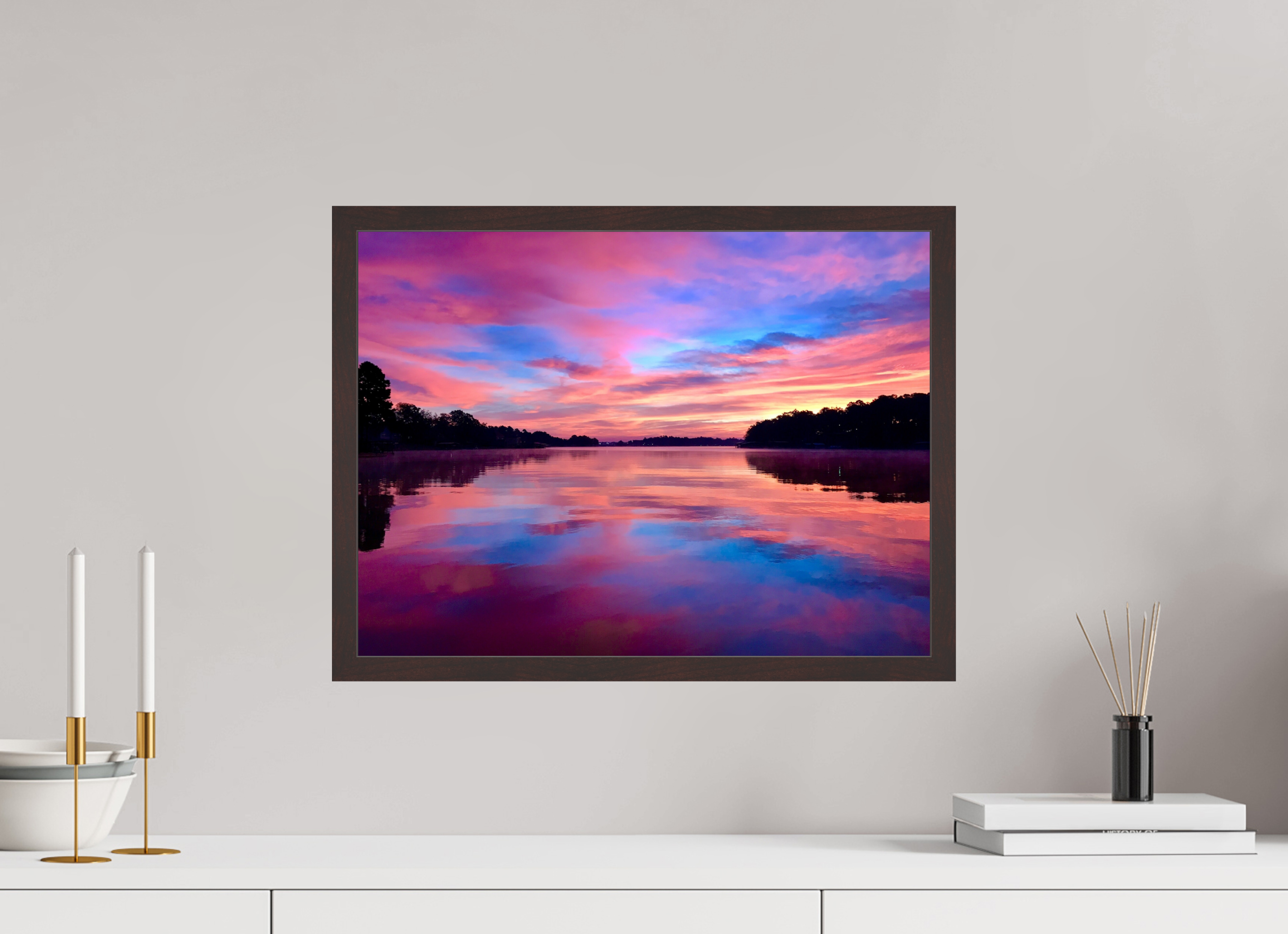 20 x 15″, ArtBox On Aluminum Dibond Lake Hamilton Sunrise