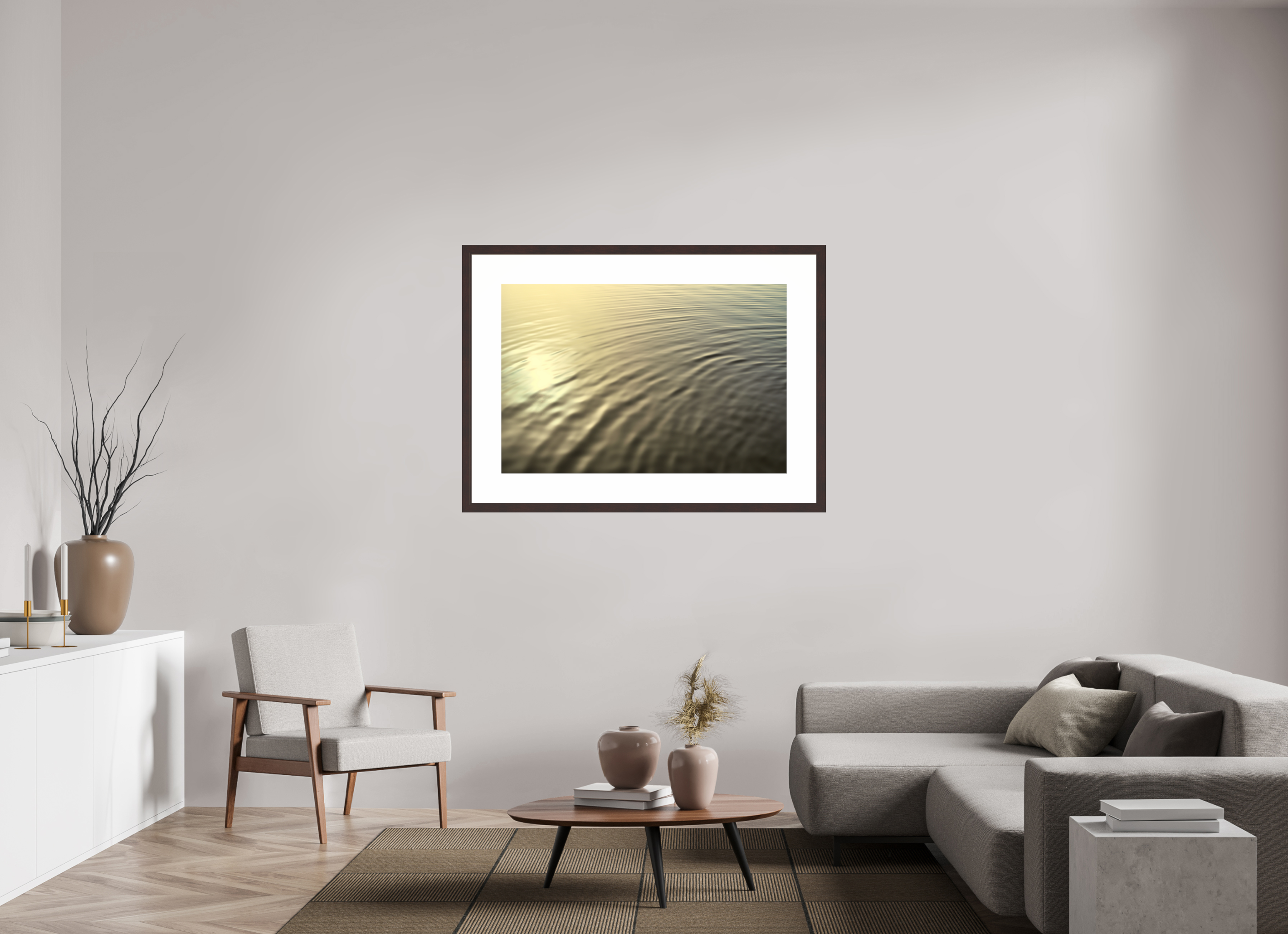 45 x 30″, Framed, Alder Brown, Color Print Water Ripples