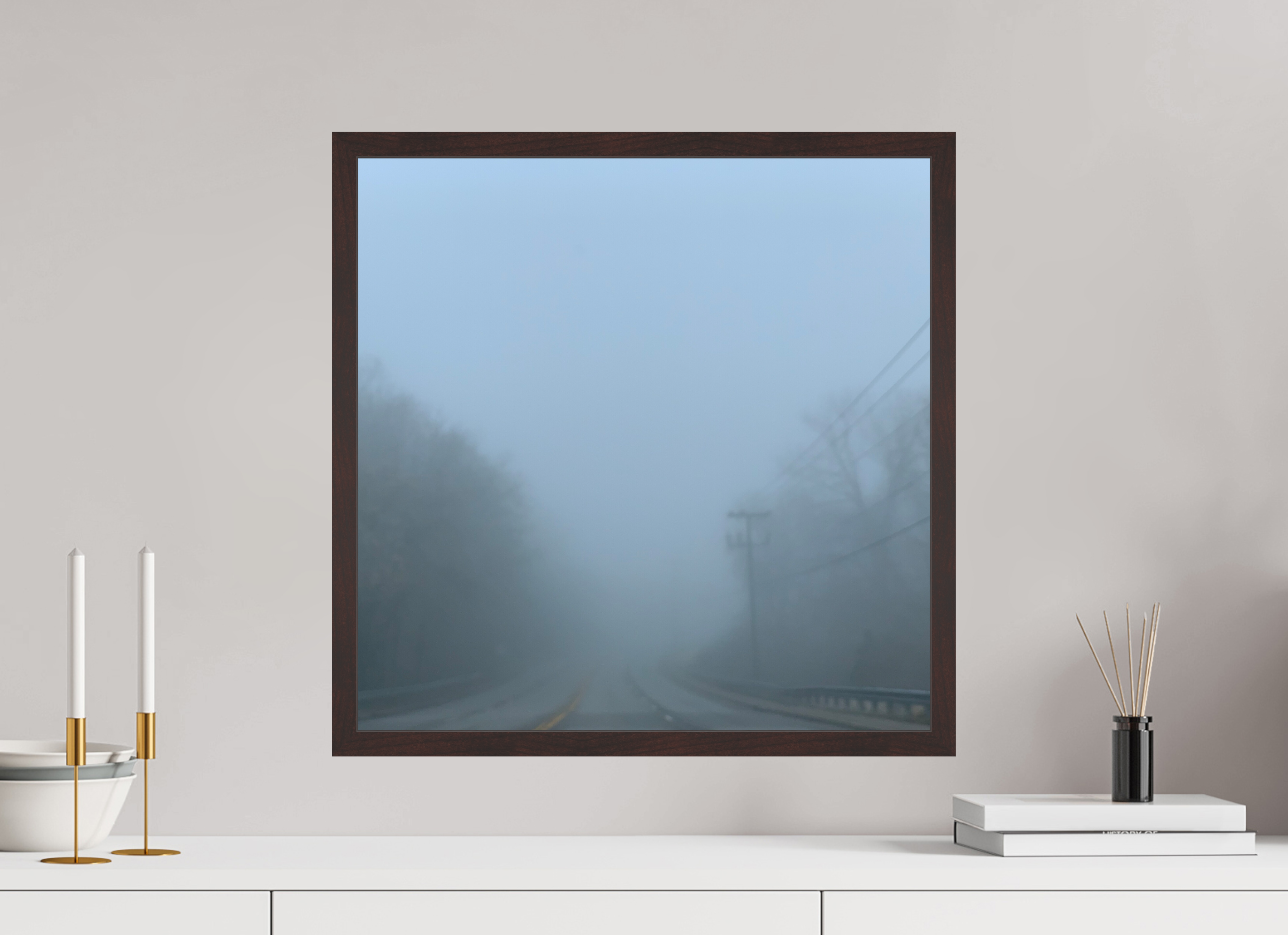 20 x 20″, ArtBox On Aluminum Dibond Foggy Morning