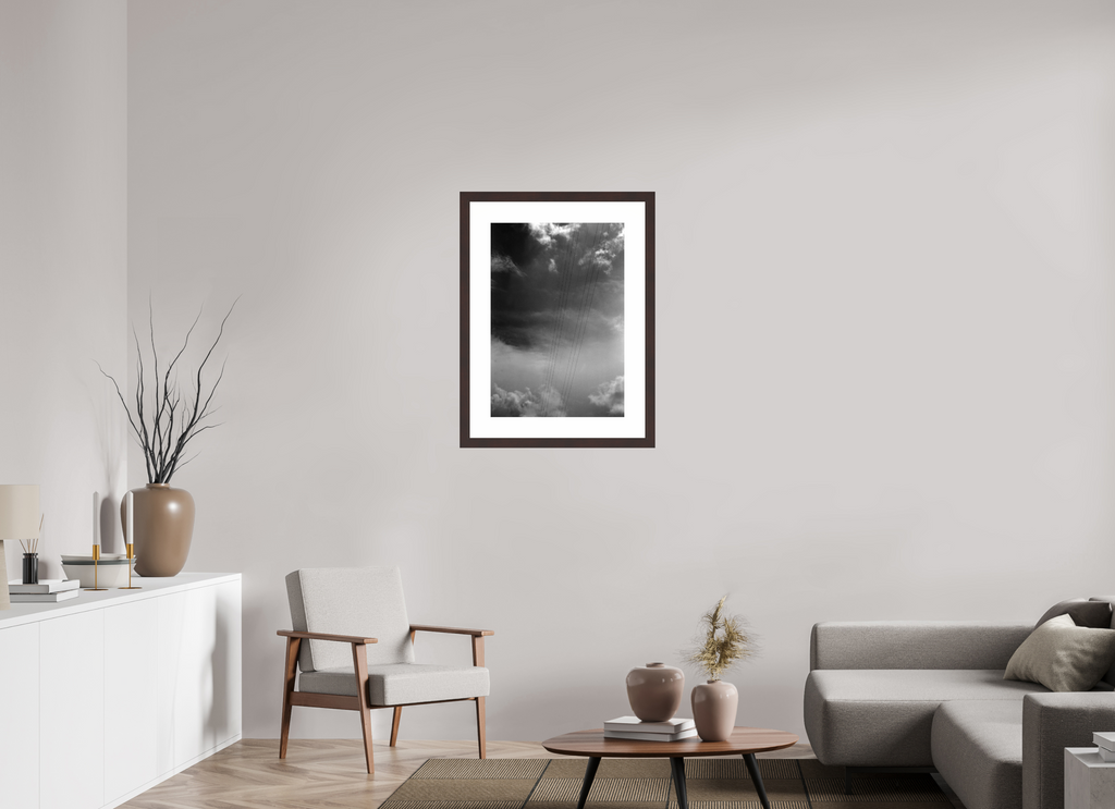 20 x 28.9″, Framed, Alder Brown, B&W Print Lines