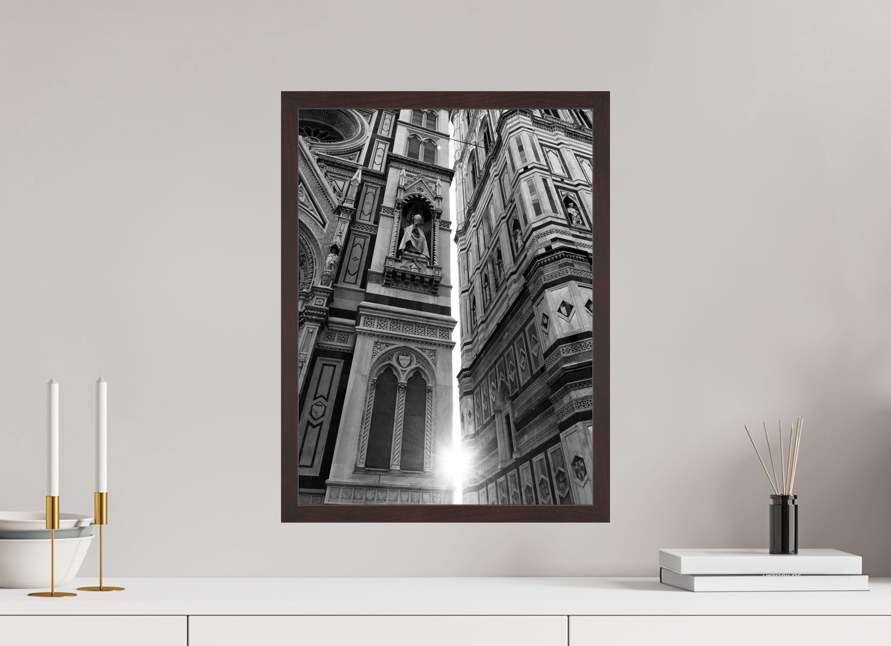 15 x 20″, ArtBox On Aluminum Dibond Sunrise Through Cathedral and Campanile