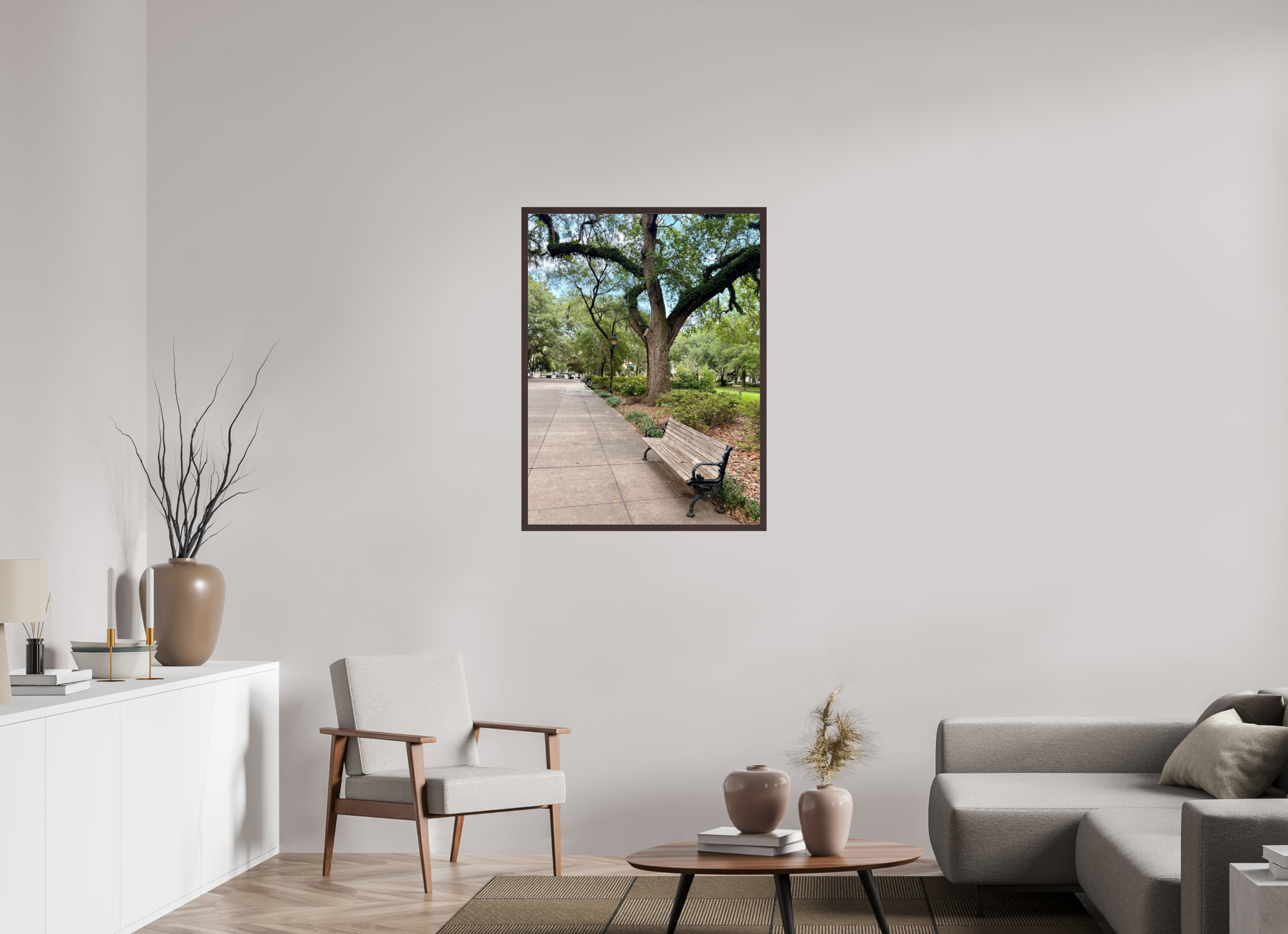 30 x 40″, ArtBox On Aluminum Dibond Bench at Forsyth Park