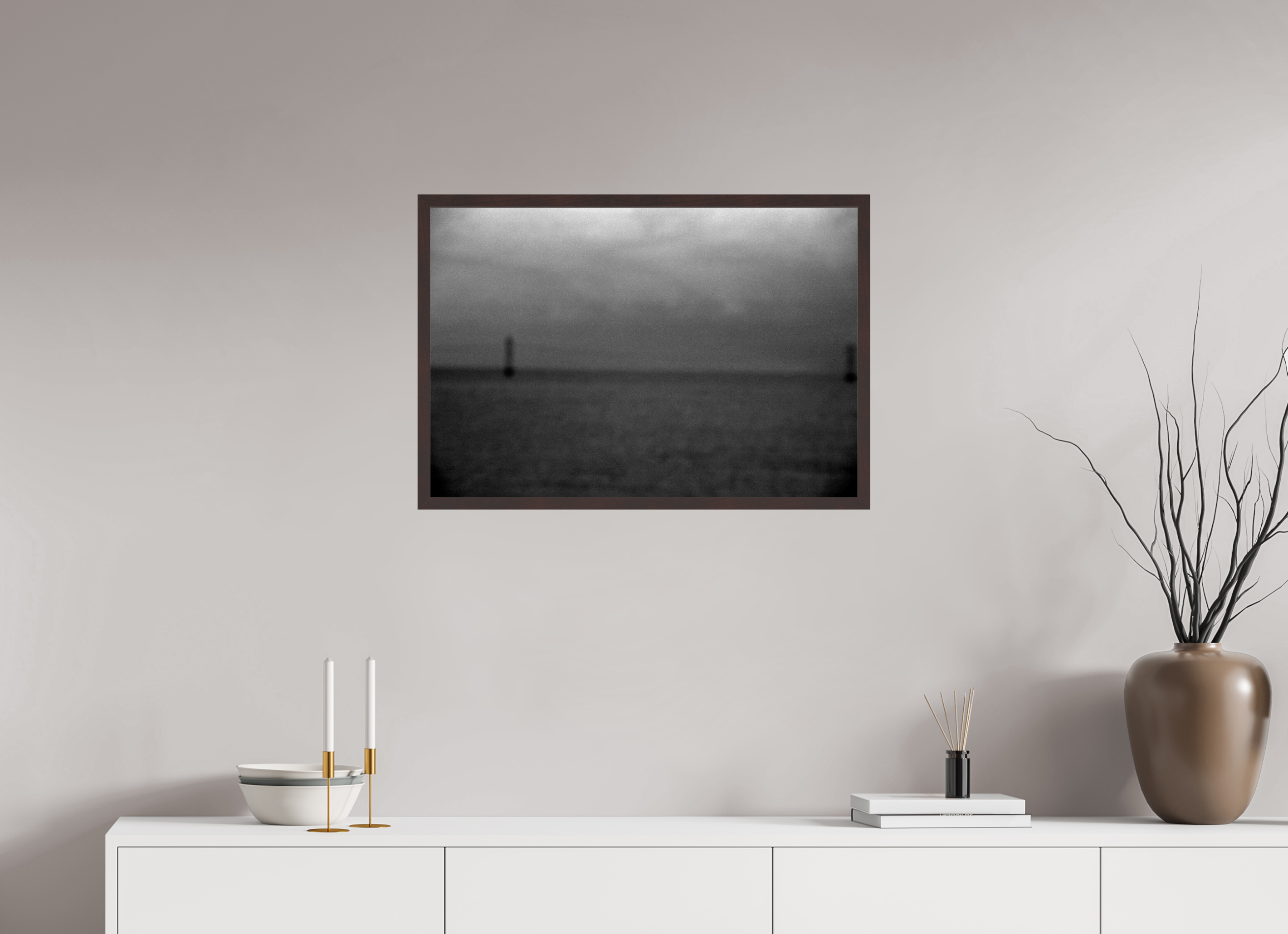 29.2 x 20″, ArtBox On Aluminum Dibond Line Over Lake Pontchartrain
