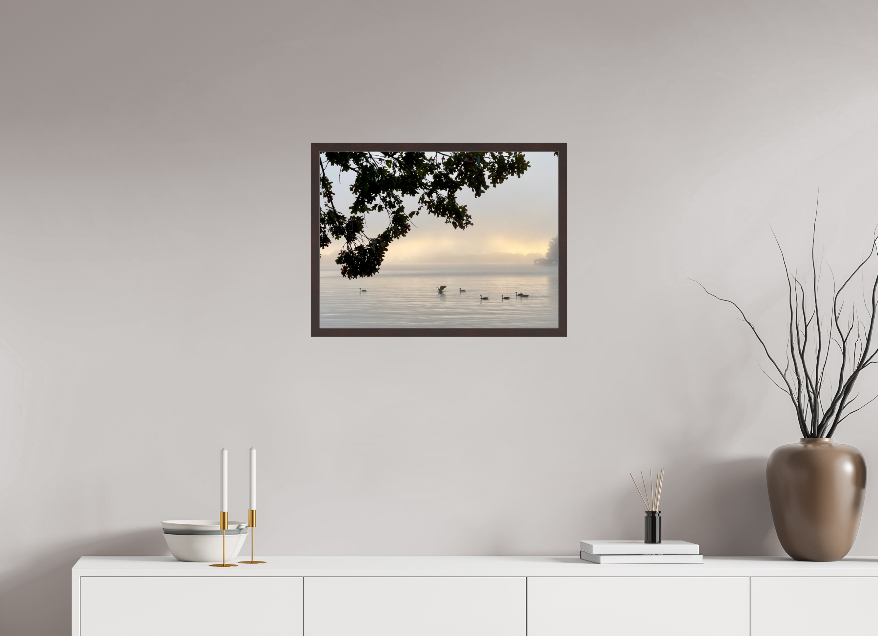 24 x 18″, ArtBox On Aluminum Dibond Geese at Sunrise