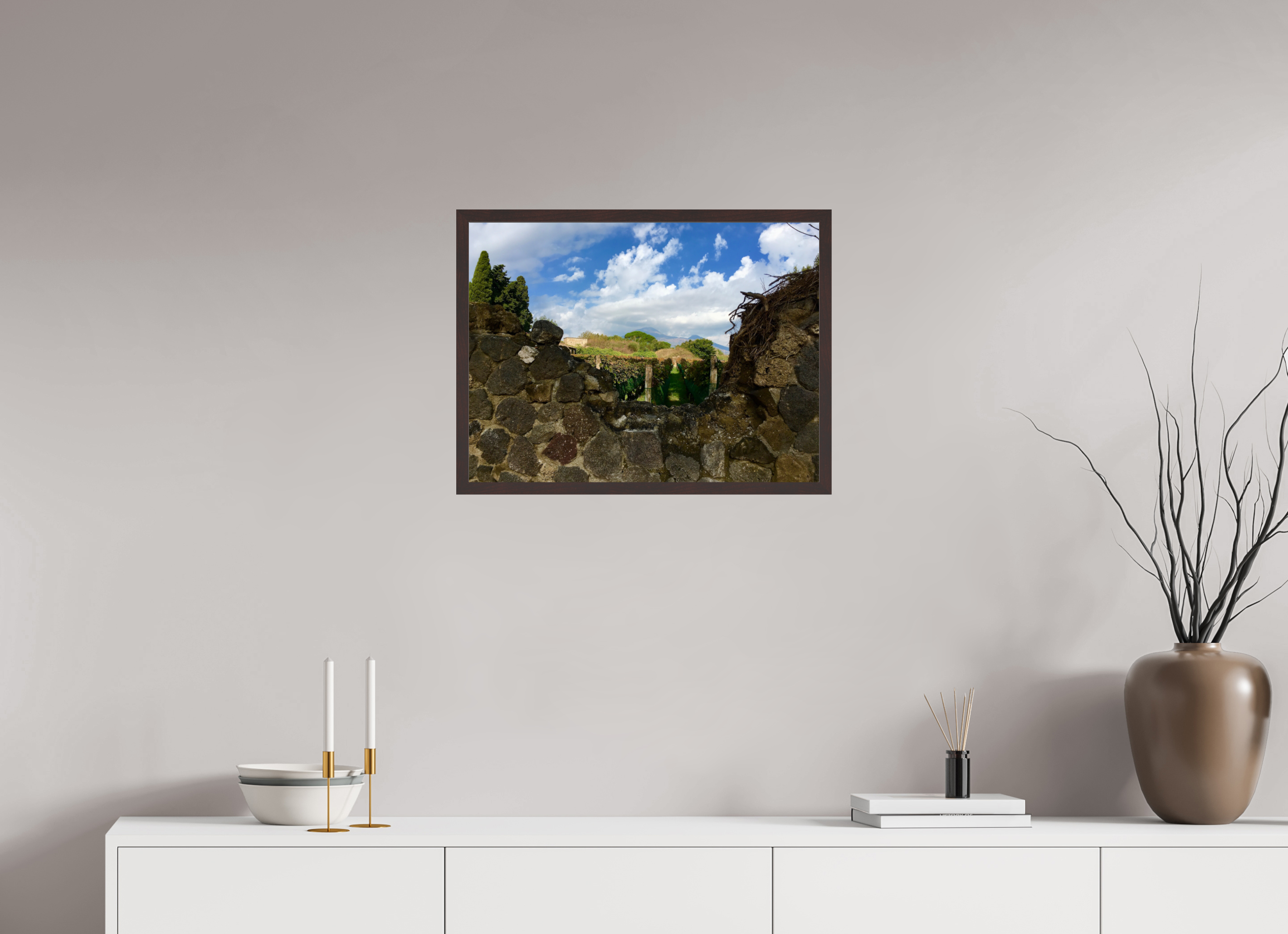 24 x 18″, ArtBox On Aluminum Dibond Pompeii and Vesuvius