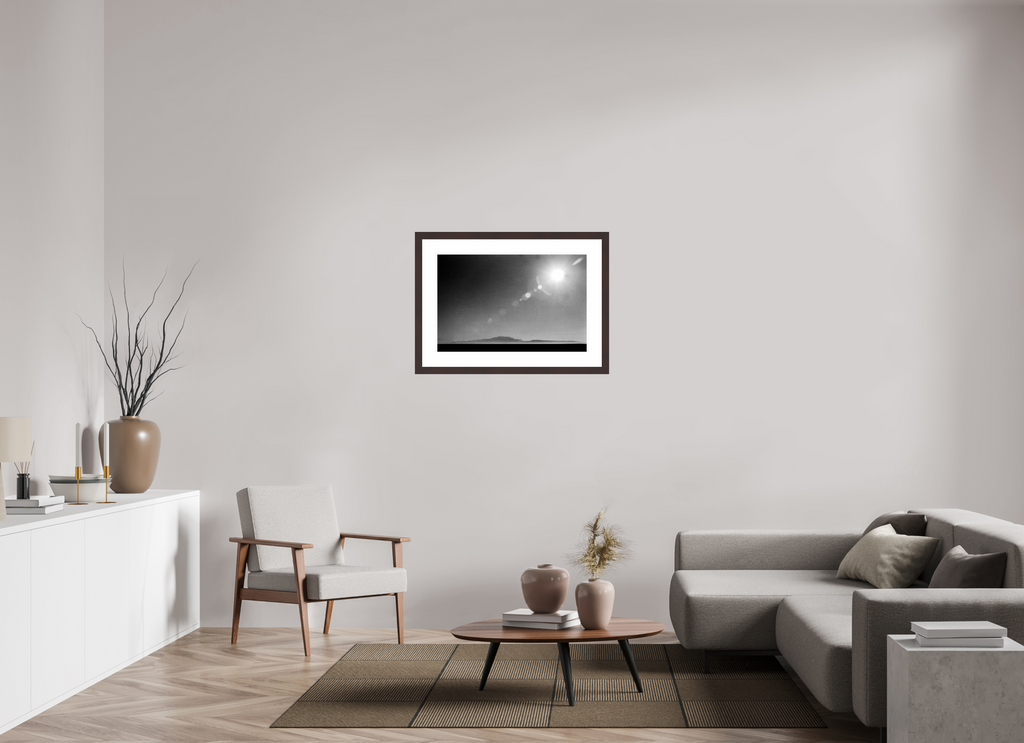 30.5 x 20″, Framed, Alder Brown, B&W Print Across Salt Lake