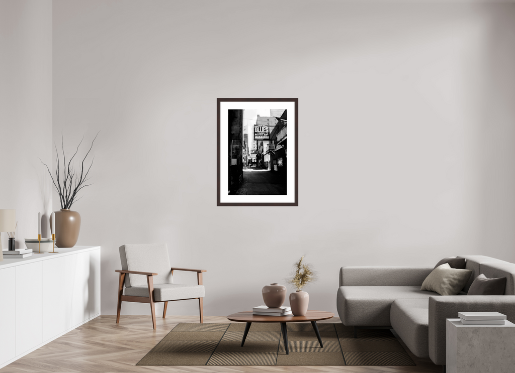 24 x 34.8″, Framed, Alder Brown, B&W Print Printer's Alley, View 2
