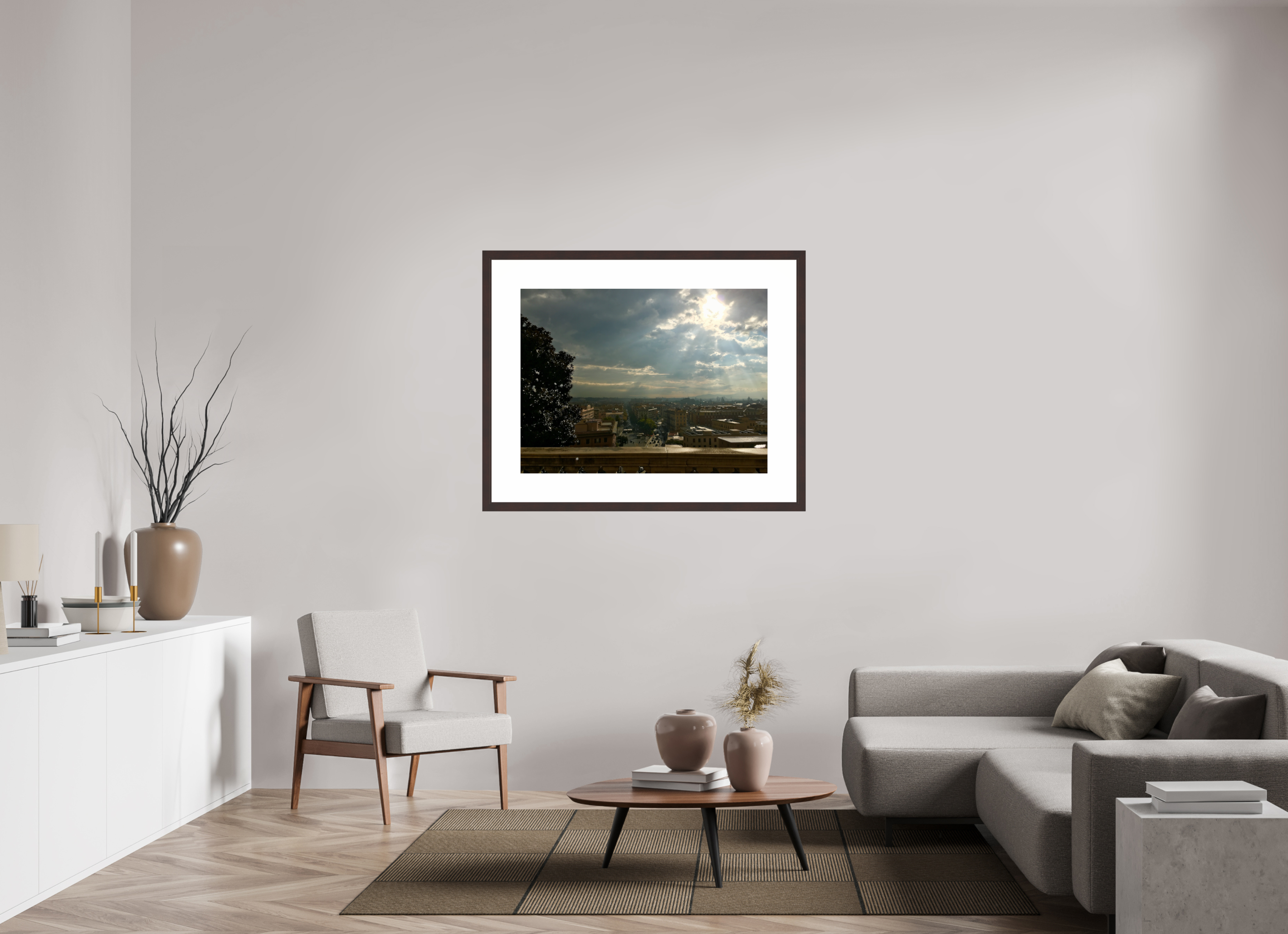 40 x 30″, Framed, Alder Brown, Color Print View from the Vatican Museums
