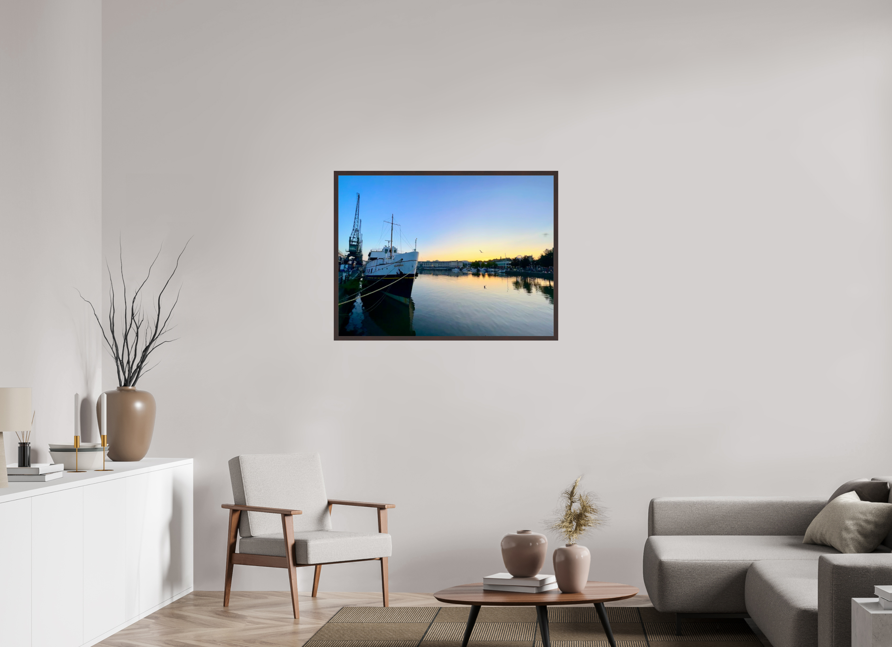 40 x 30″, ArtBox On Aluminum Dibond Bristol Harbor, Dusk