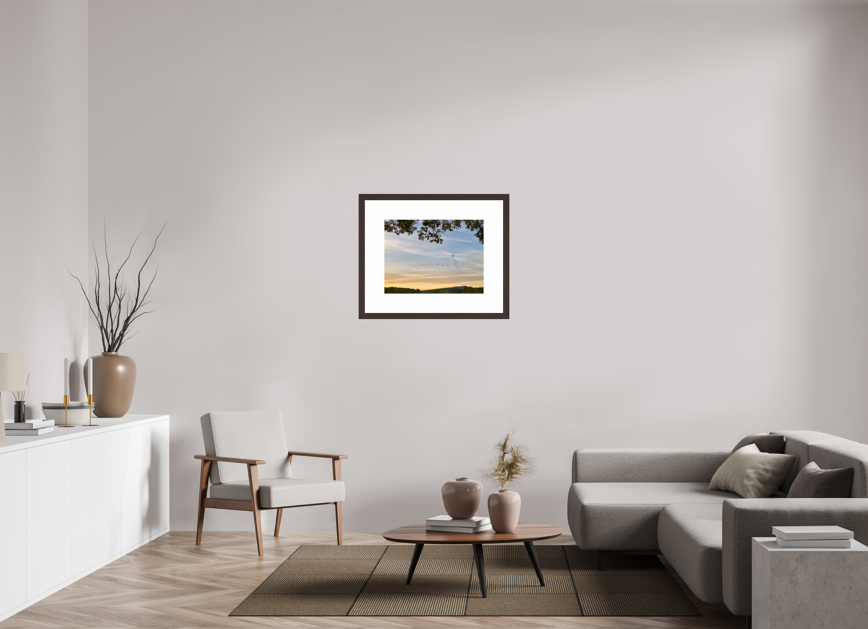 24 x 18″, Framed, Alder Brown, Color Print Flock of Geese