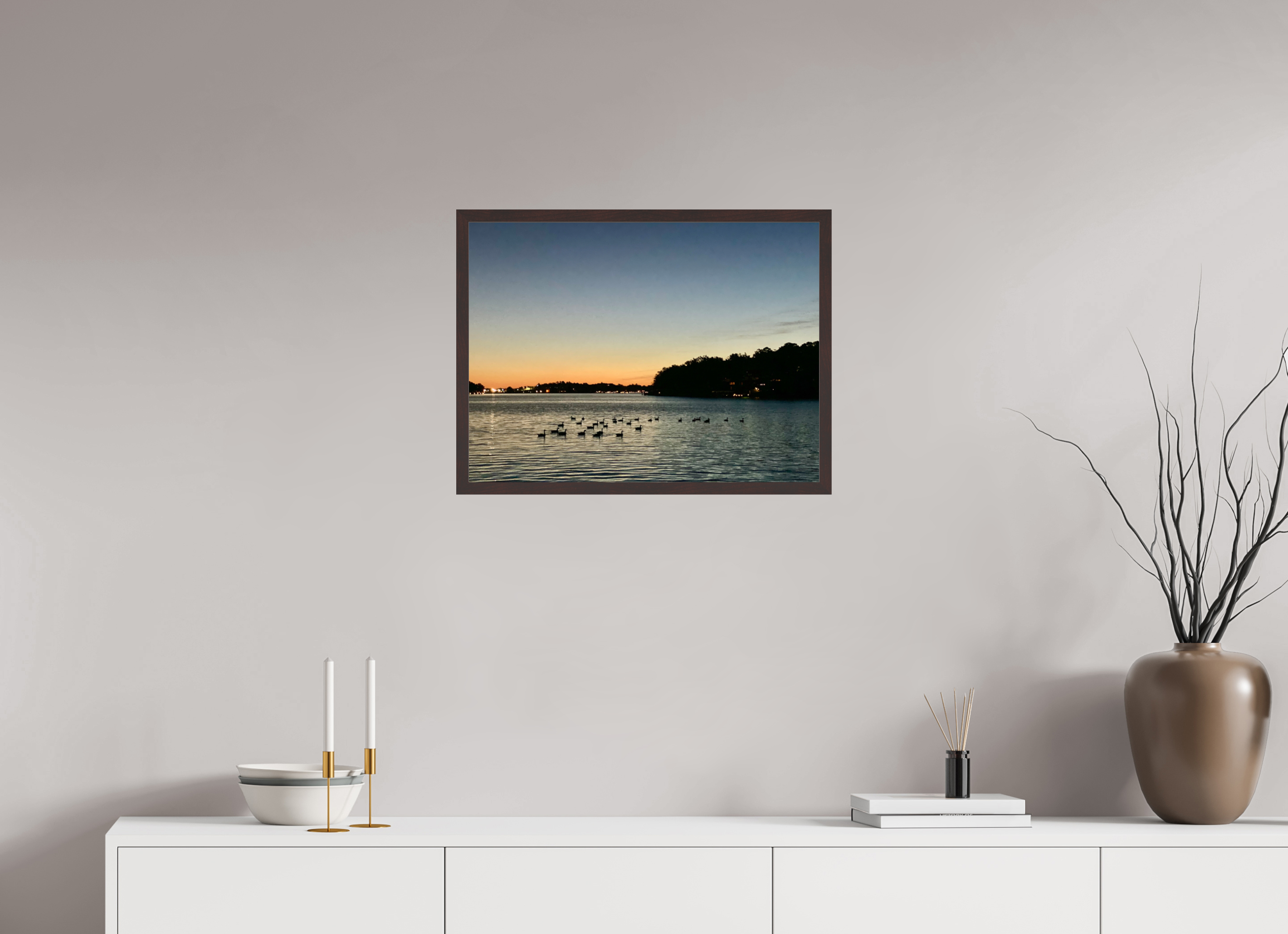 24 x 18″, ArtBox On Aluminum Dibond Ducks at Dawn