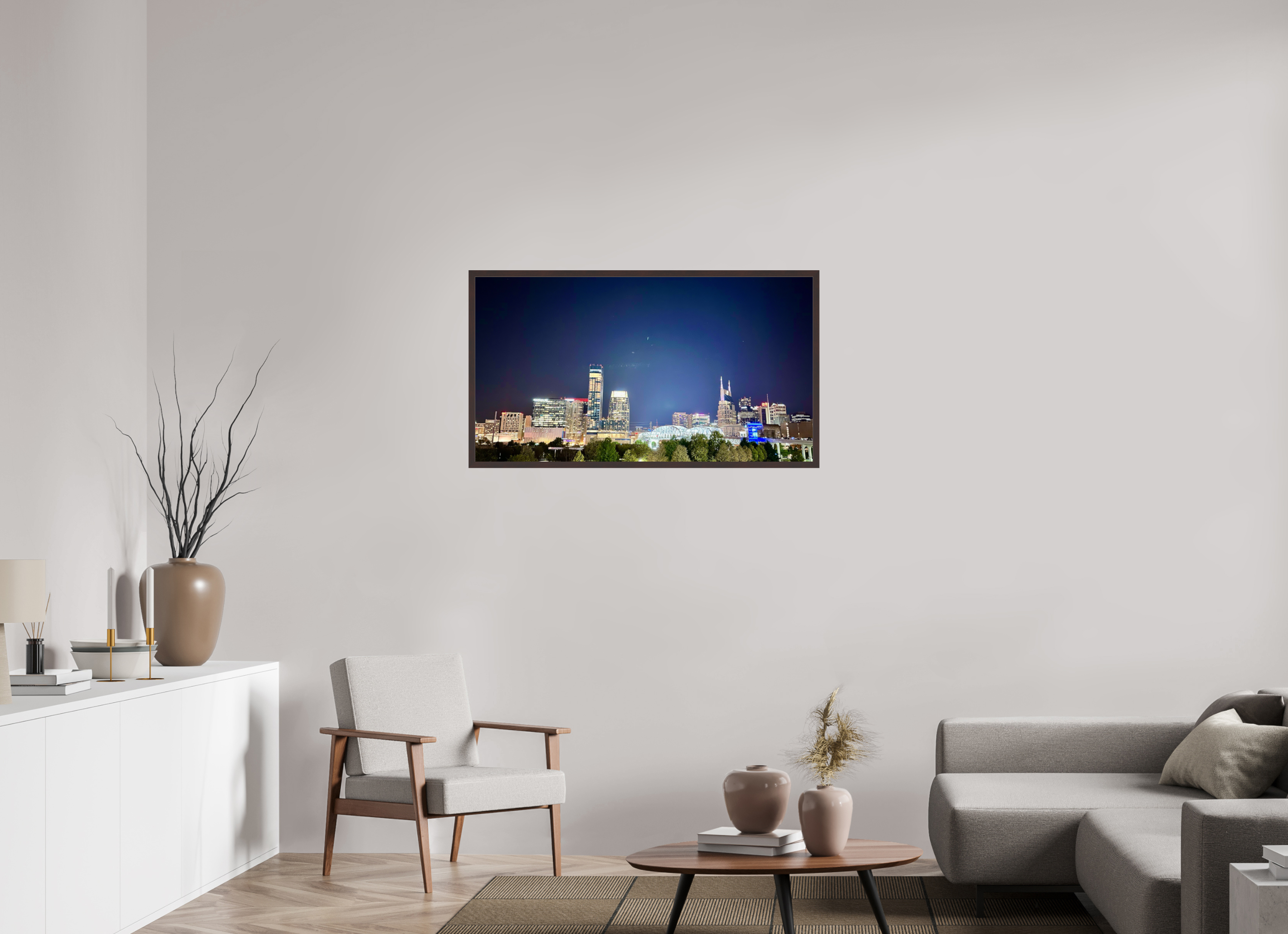 43.4 x 24″, ArtBox On Aluminum Dibond Nashville at Night