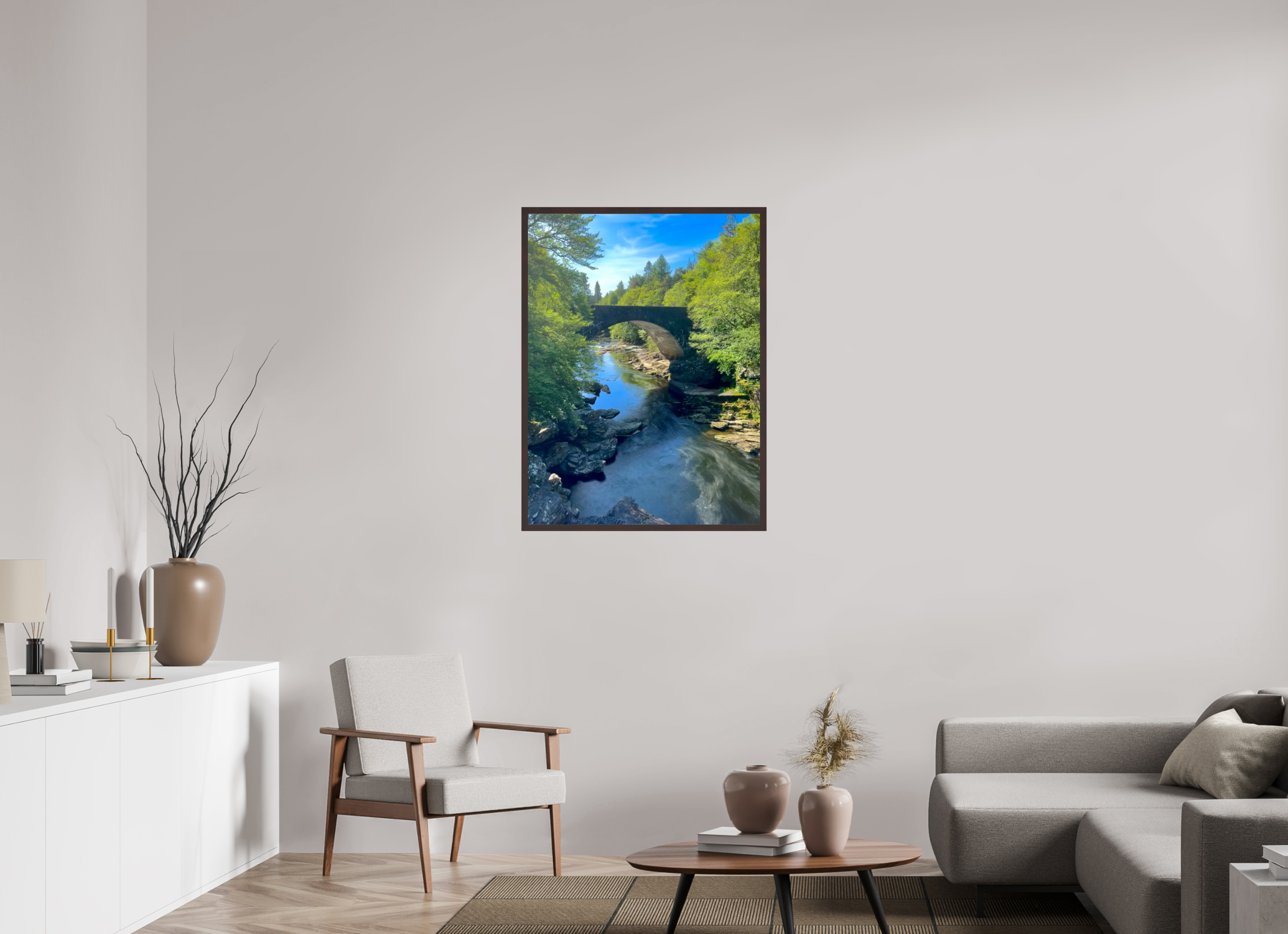 30 x 40″, ArtBox On Aluminum Dibond Old Bridge Over the River Morriston