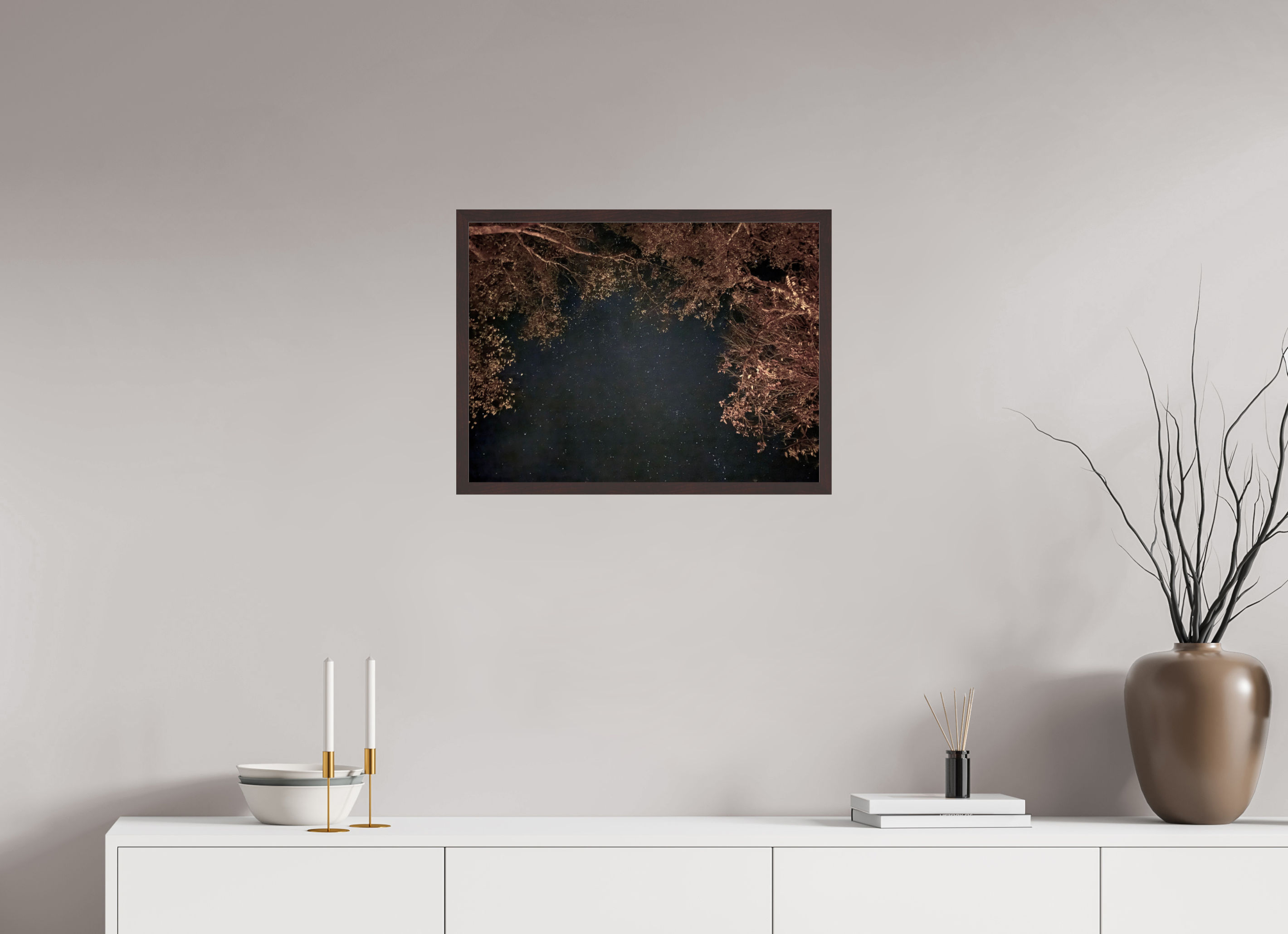 24 x 18″, ArtBox On Aluminum Dibond Trees and Night Sky