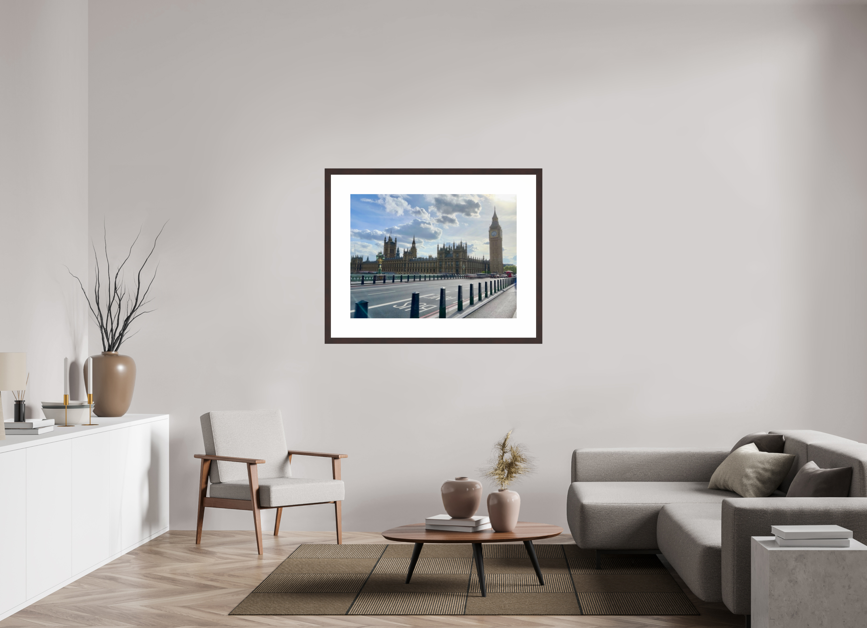 40 x 30″, Framed, Alder Brown, Color Print Elizabeth Tower and Houses of Parliament