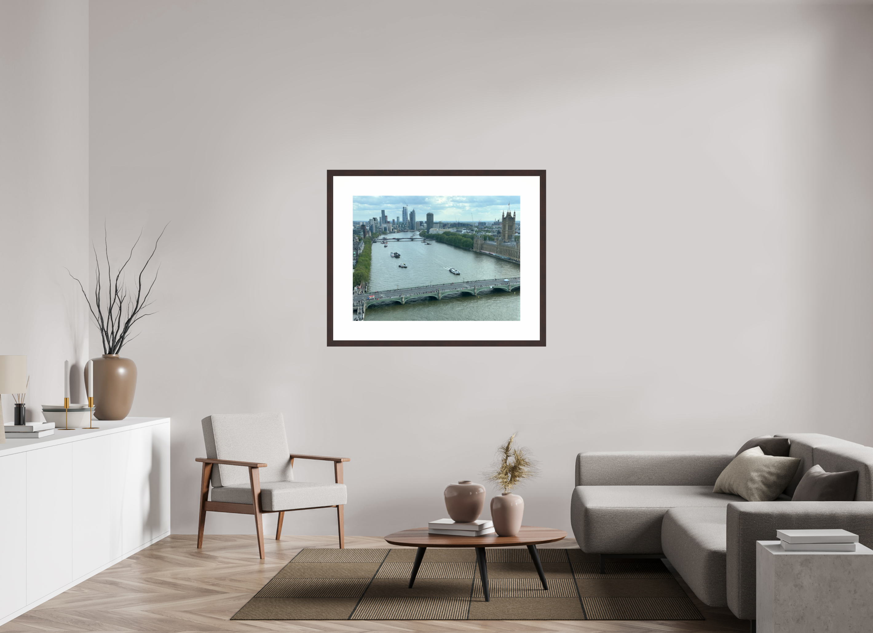 40 x 30″, Framed, Alder Brown, Color Print View of London