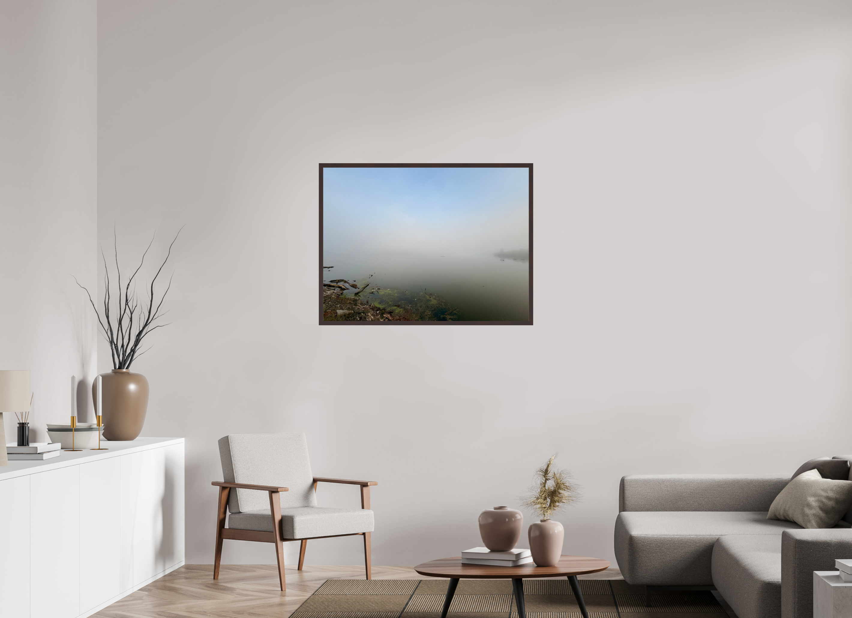 40 x 30″, ArtBox On Aluminum Dibond Foggy Morning at Cordell Hull Reservoir