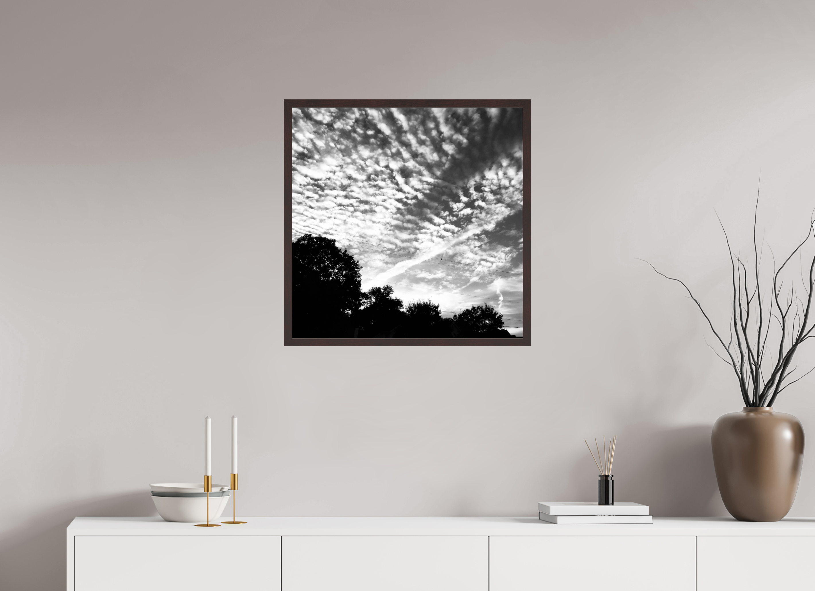 25 x 25″, ArtBox On Aluminum Dibond Bird on a Wire