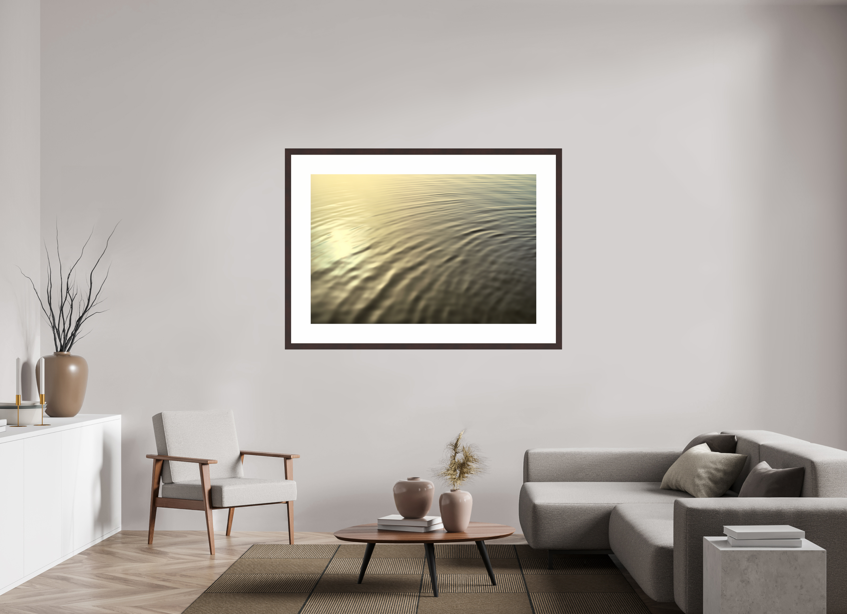 54 x 36″, Framed, Alder Brown, Color Print Water Ripples