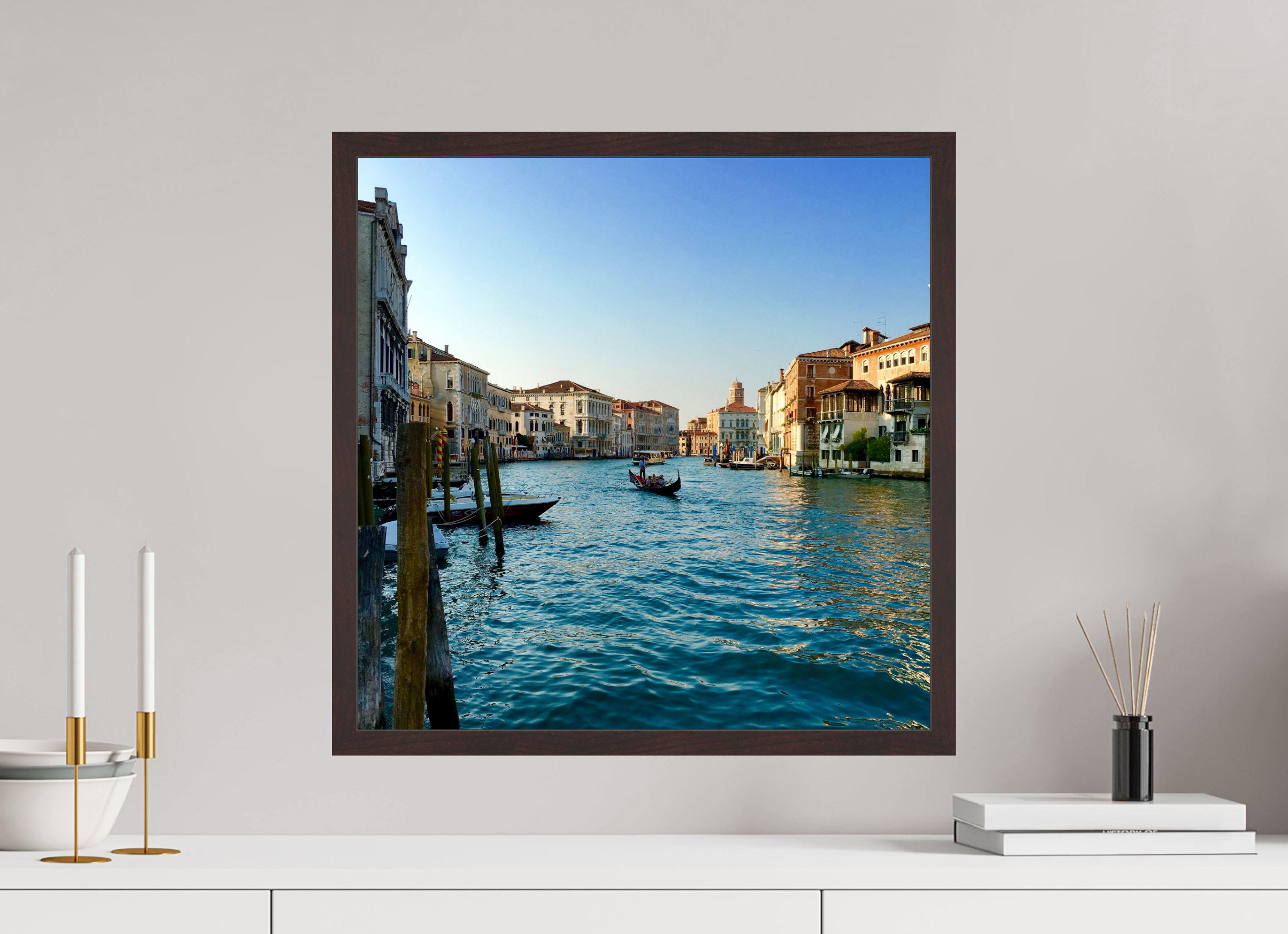 20 x 20″, ArtBox On Aluminum Dibond Gondola on Grand Canal