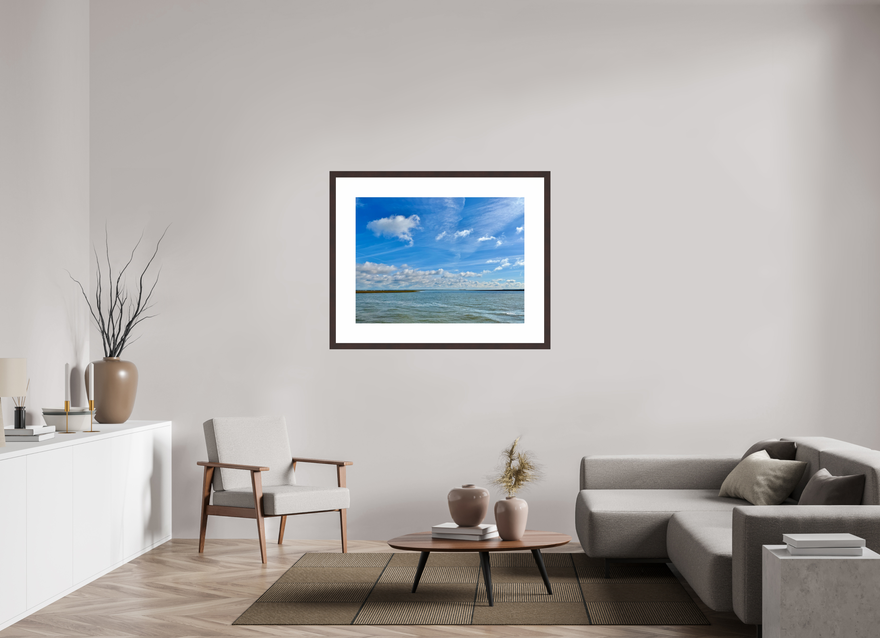 40 x 30″, Framed, Alder Brown, Color Print Marsh at Goat Island