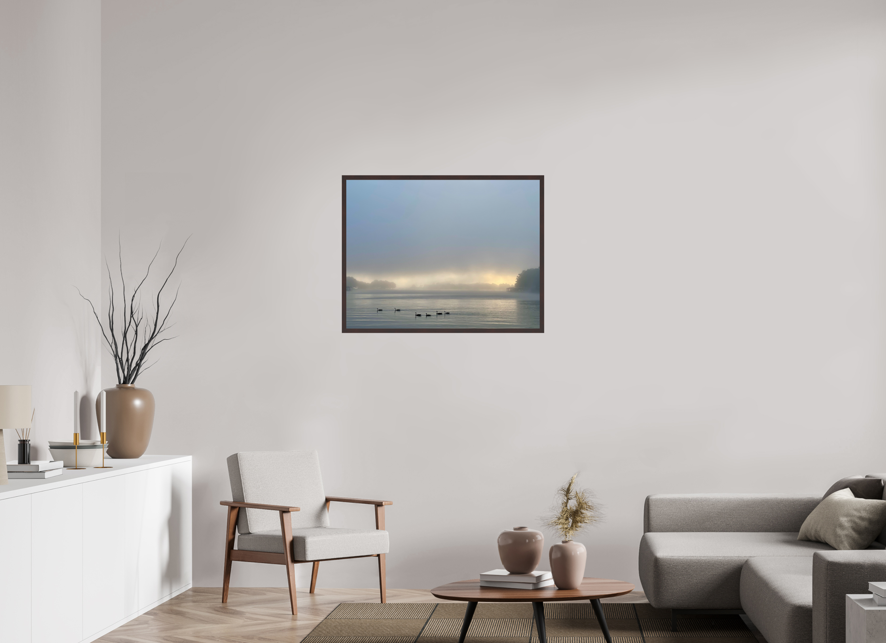36.2 x 28″, ArtBox On Aluminum Dibond Swans