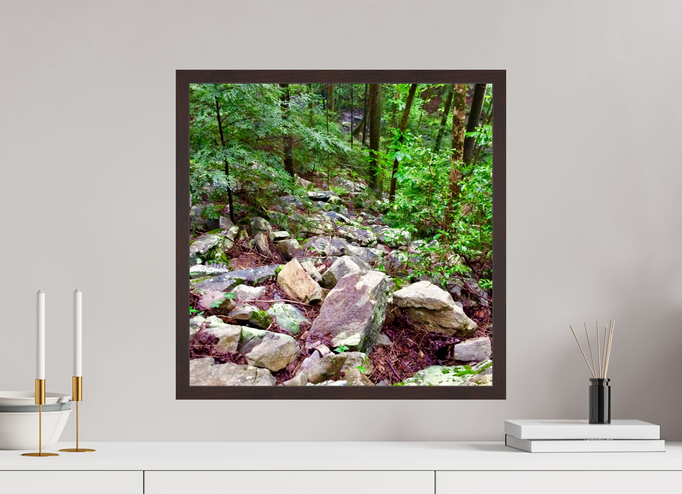 20 x 20″, ArtBox On Aluminum Dibond Rocky Hillside