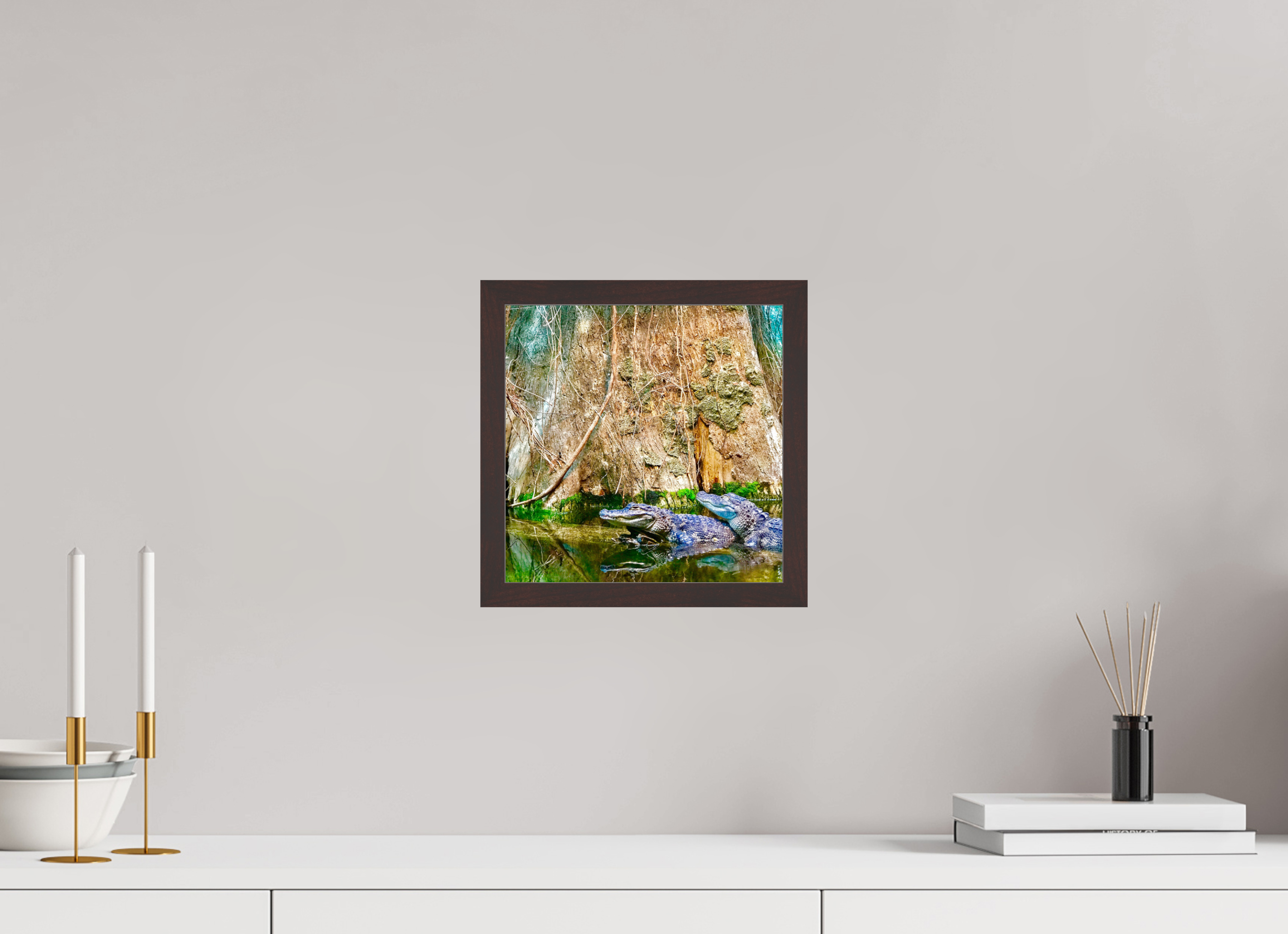 10 x 10″, ArtBox On Aluminum Dibond Alligators