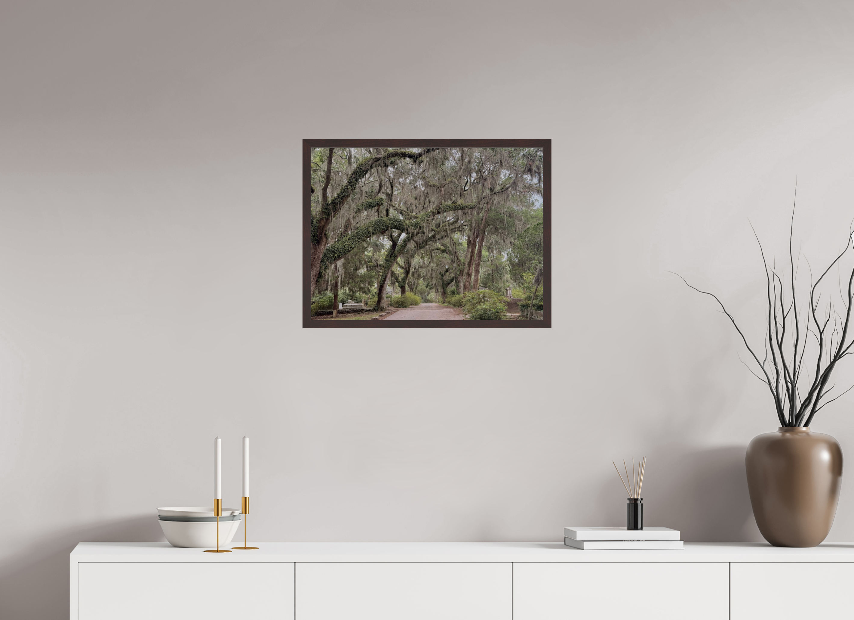 24 x 18″, ArtBox On Aluminum Dibond Oak Tunnel at Bonaventure Cemetery