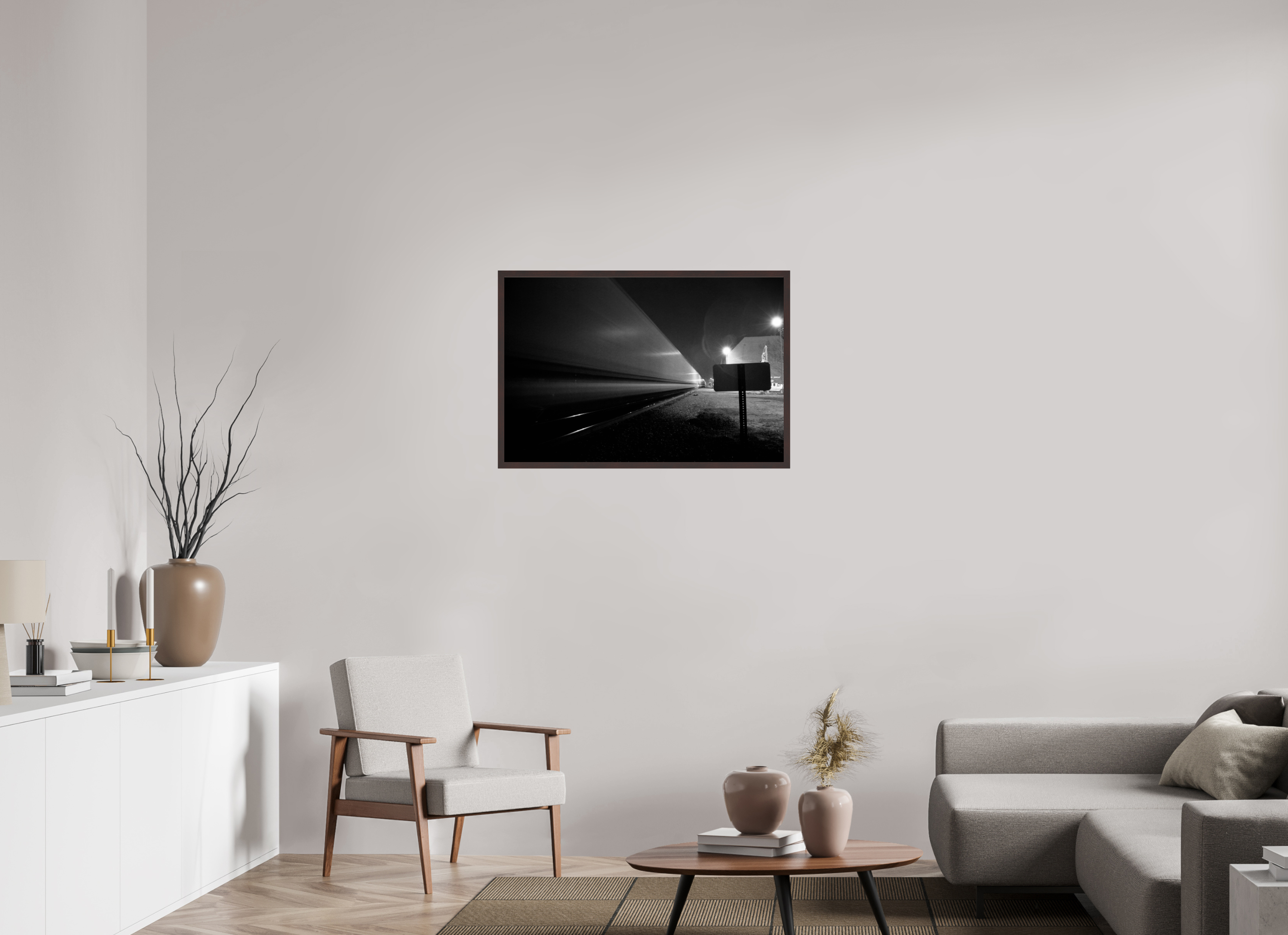 36 x 24″, ArtBox On Aluminum Dibond Train Going By