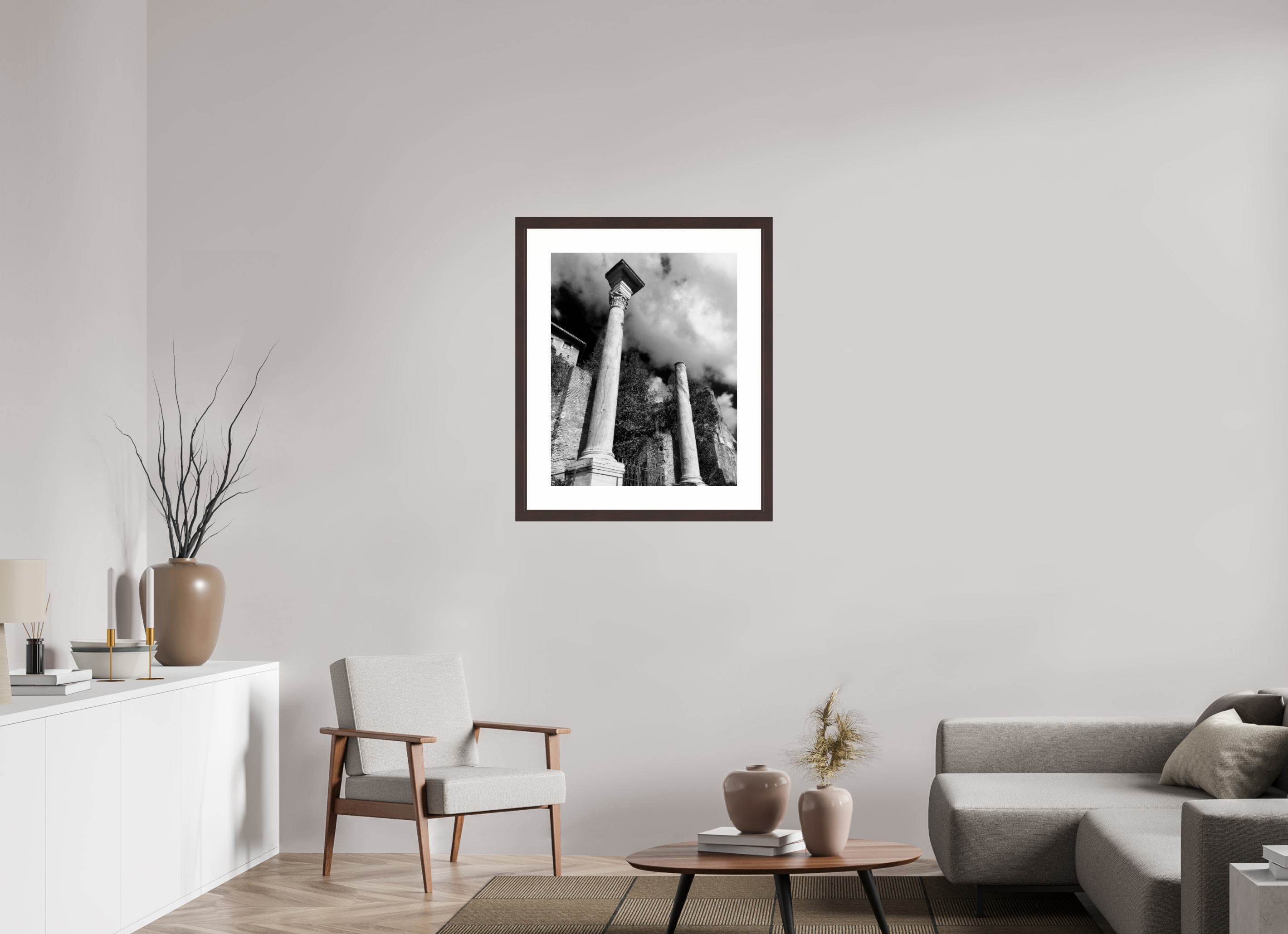 24 x 30″, Framed, Alder Brown, B&W Print Forum Ruins
