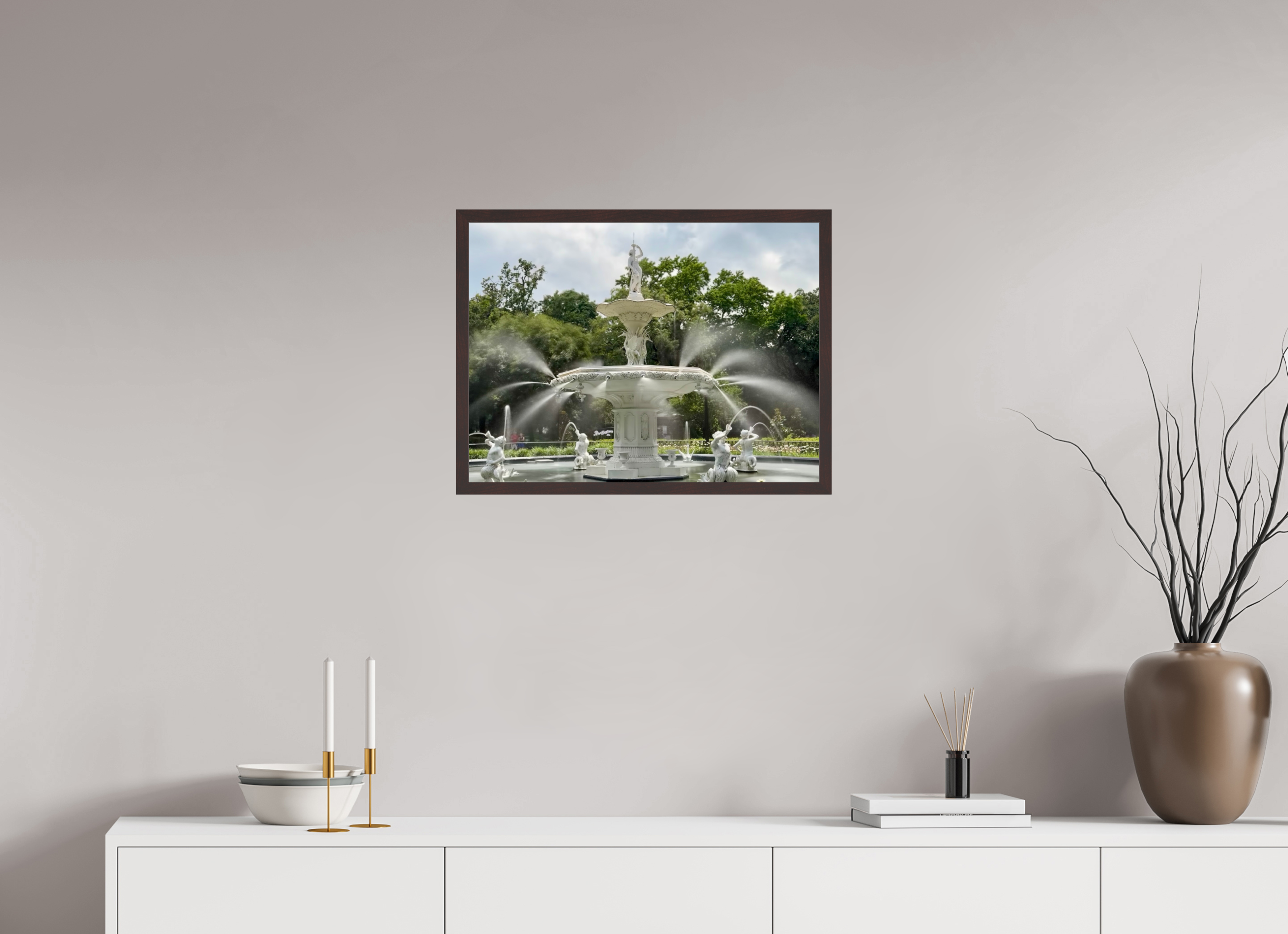 24 x 18″, ArtBox On Aluminum Dibond Forsyth Park Fountain