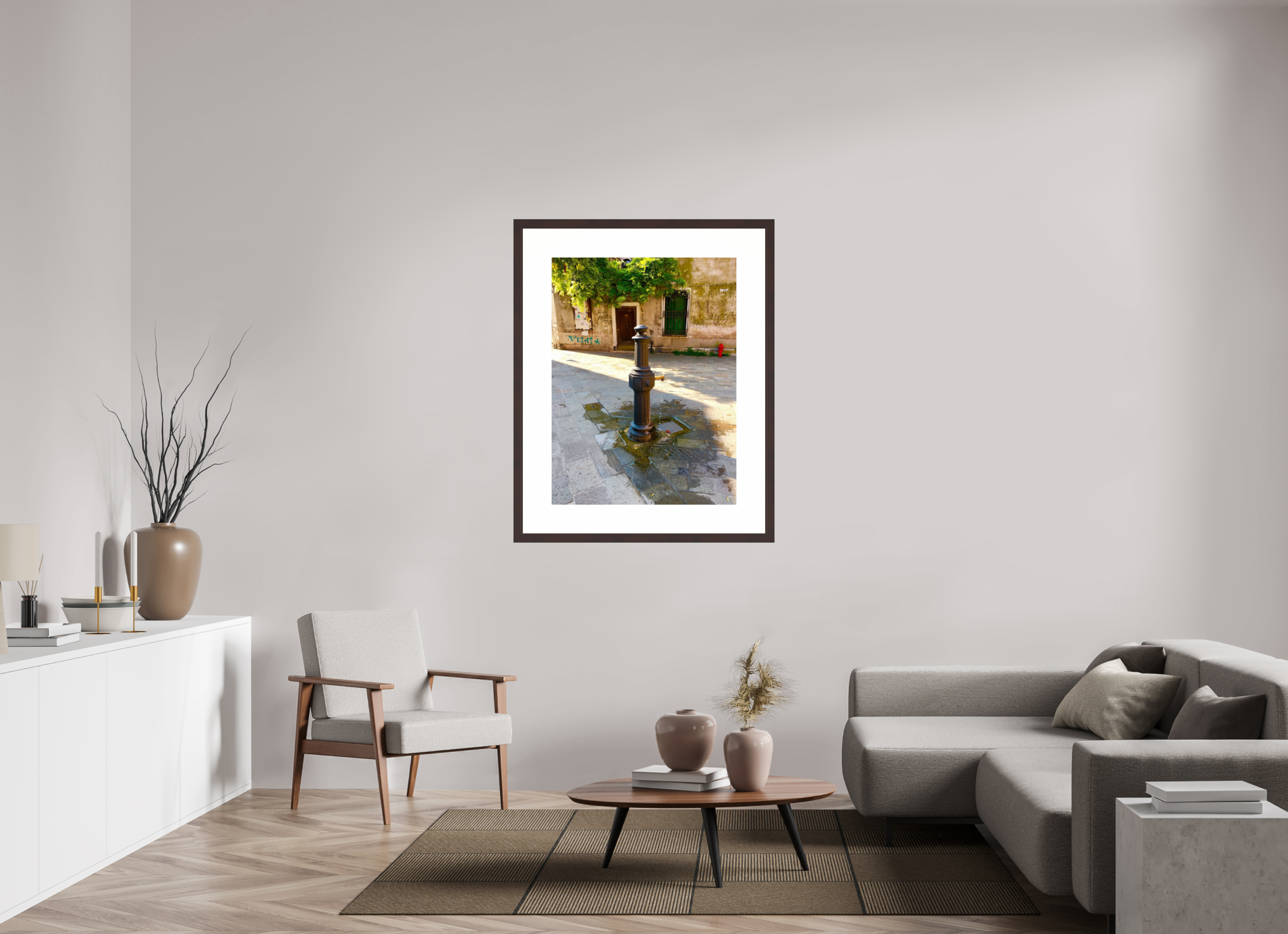 30 x 40″, Framed, Alder Brown, Color Print Water Fountain