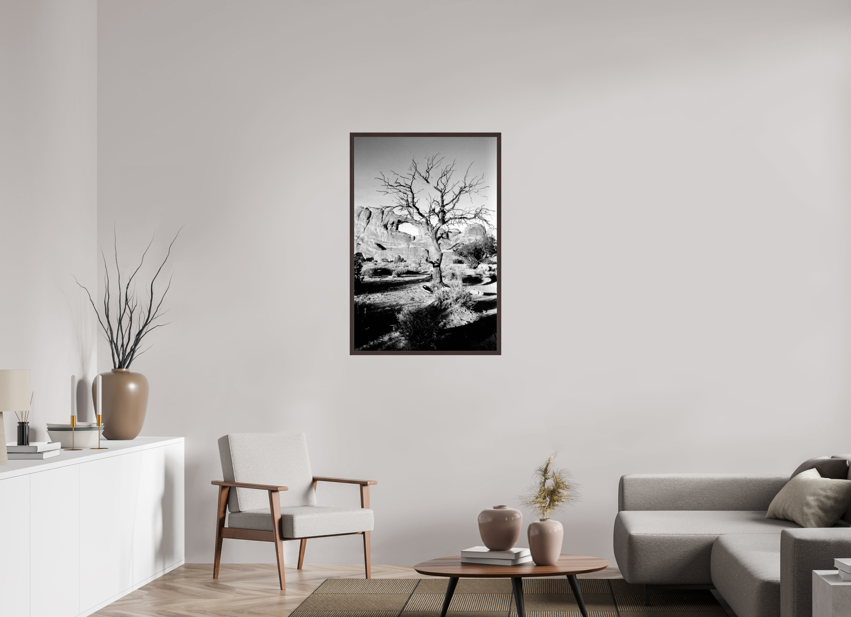 28 x 41.7″, ArtBox On Aluminum Dibond Skyline Arch with Tree