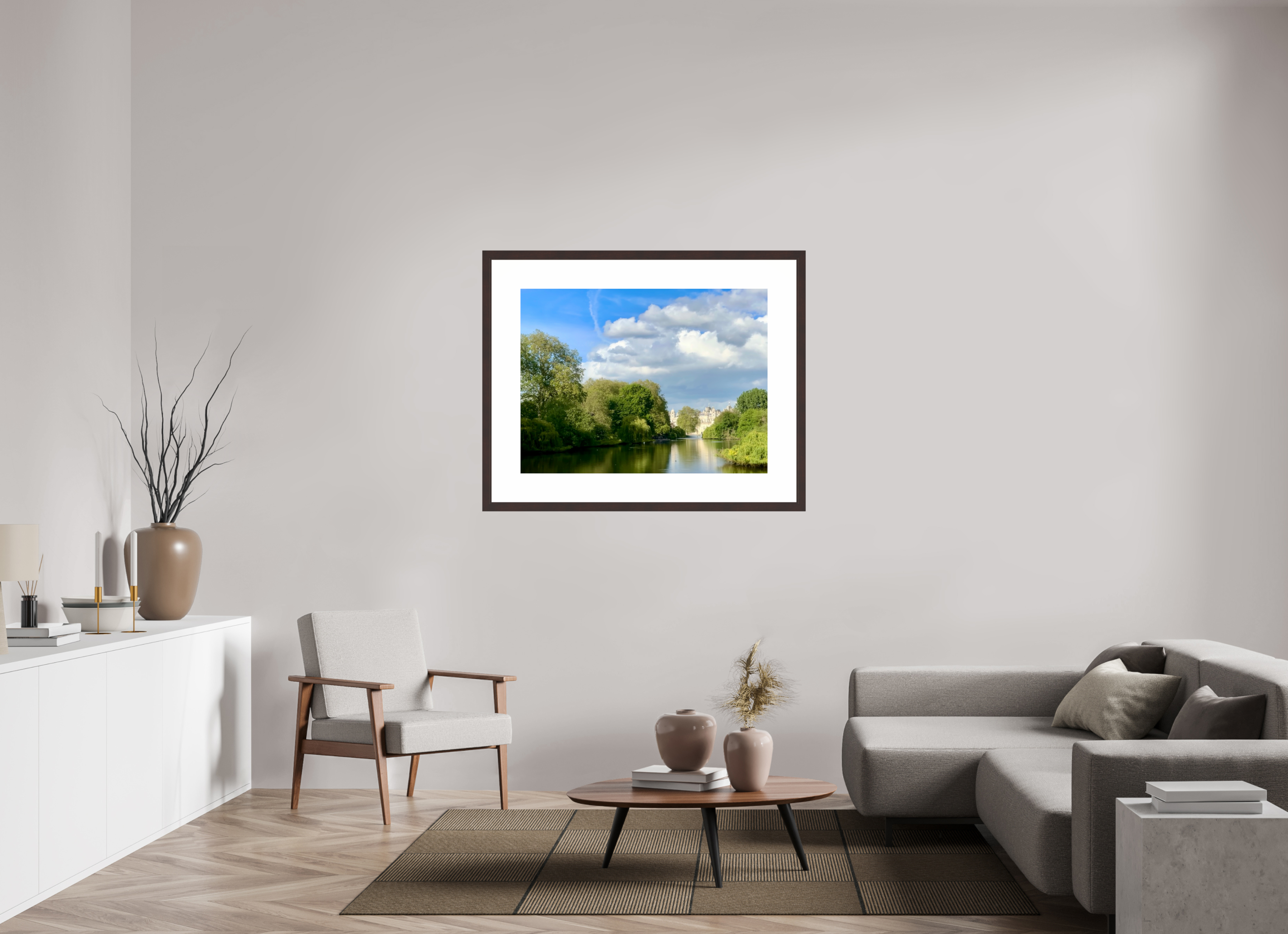 40 x 30″, Framed, Alder Brown, Color Print St. James' Park Lake