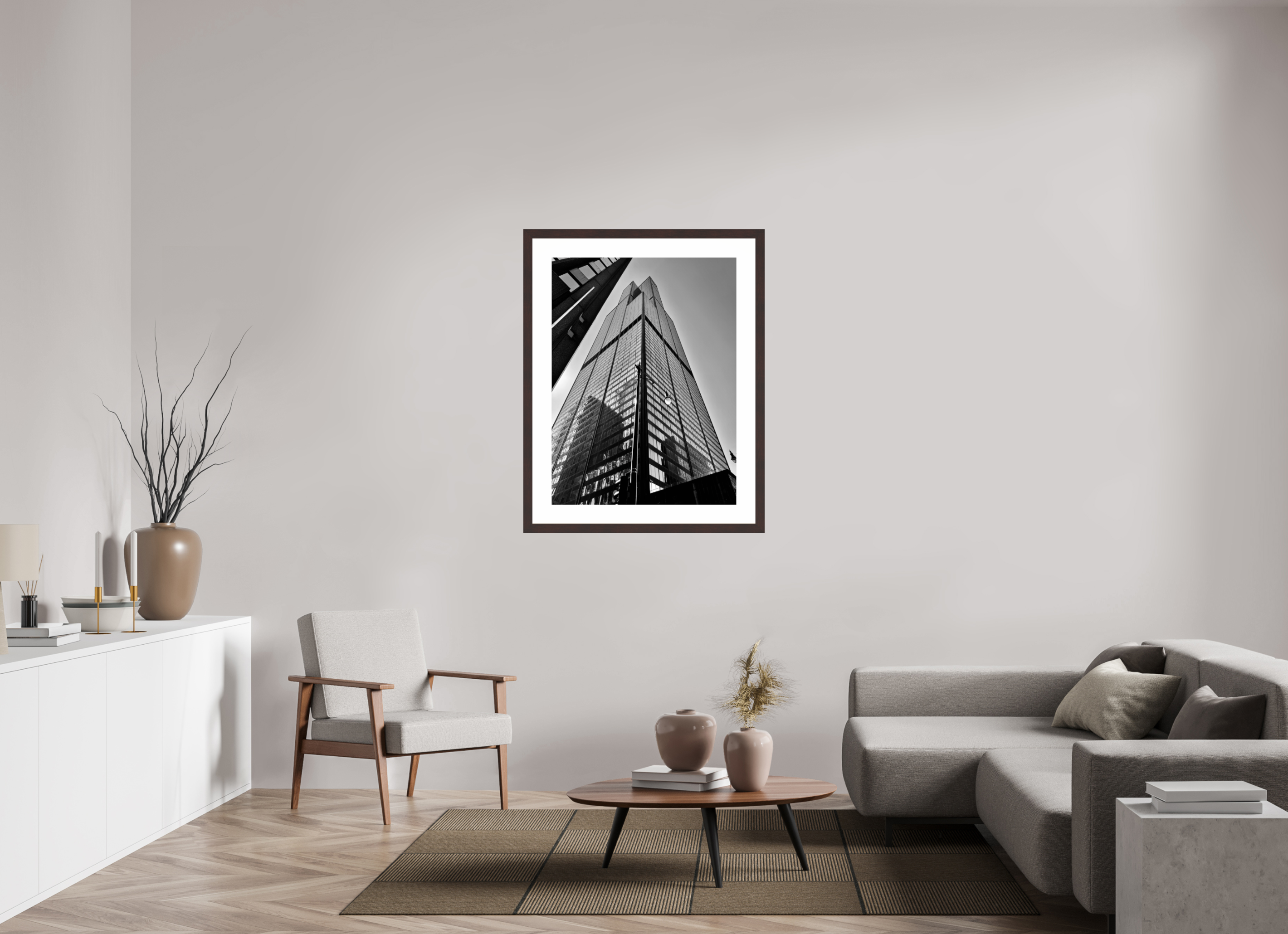 30 x 40″, Framed, Alder Brown, B&W Print Skyscrapers