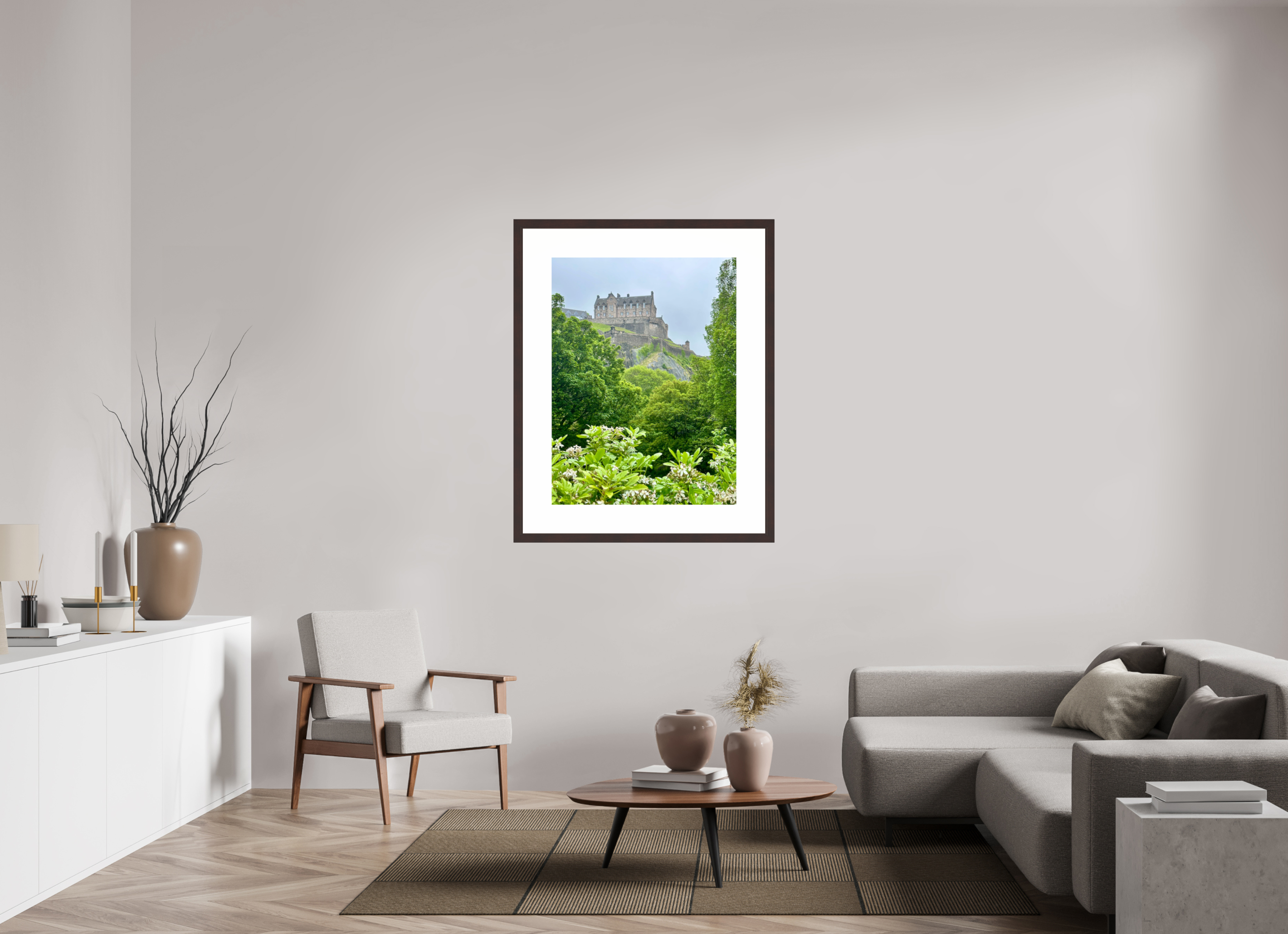 30 x 40″, Framed, Alder Brown, Color Print Edinburgh Castle