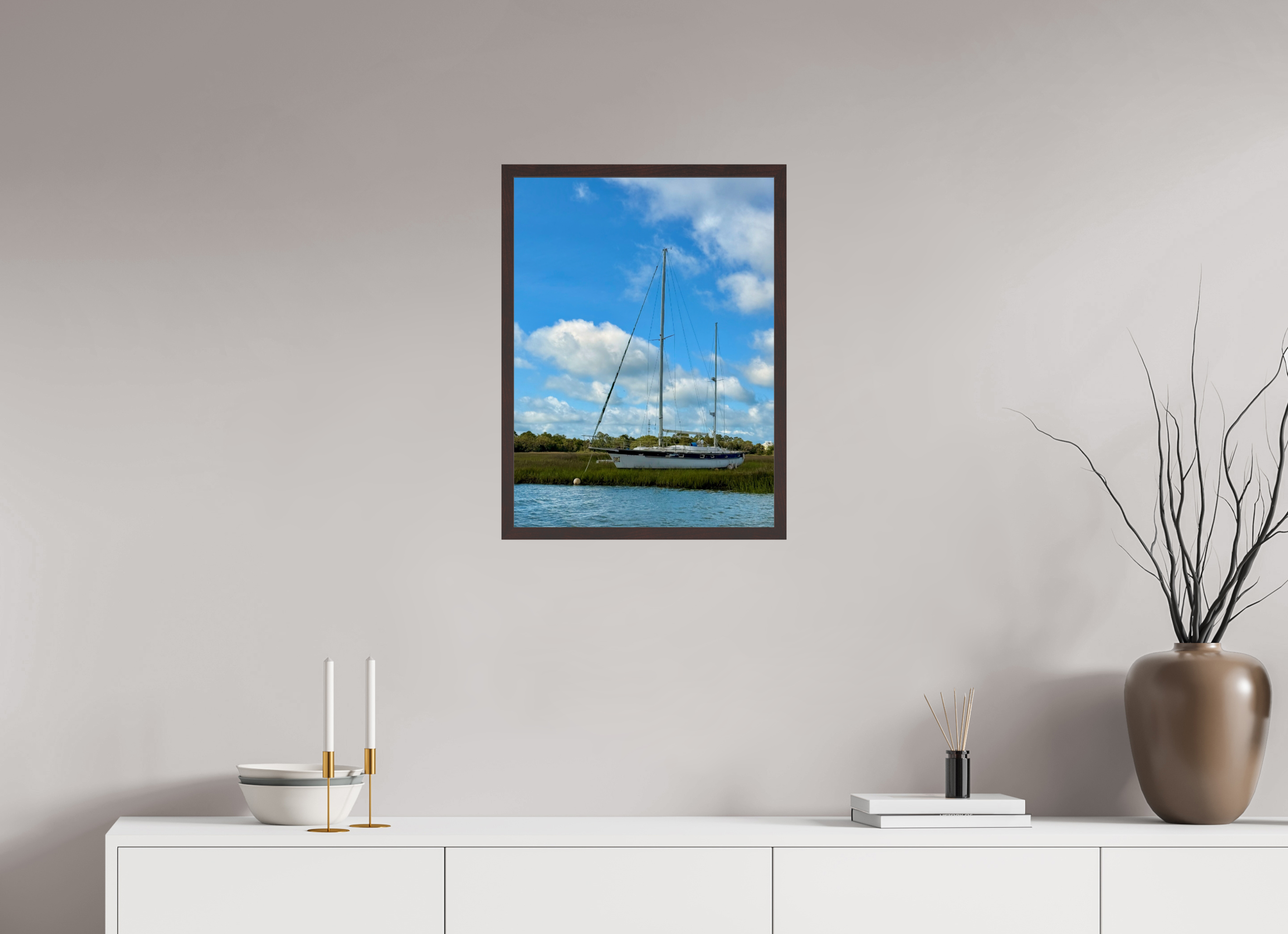 18 x 24″, ArtBox On Aluminum Dibond Boat Near Eagle Island