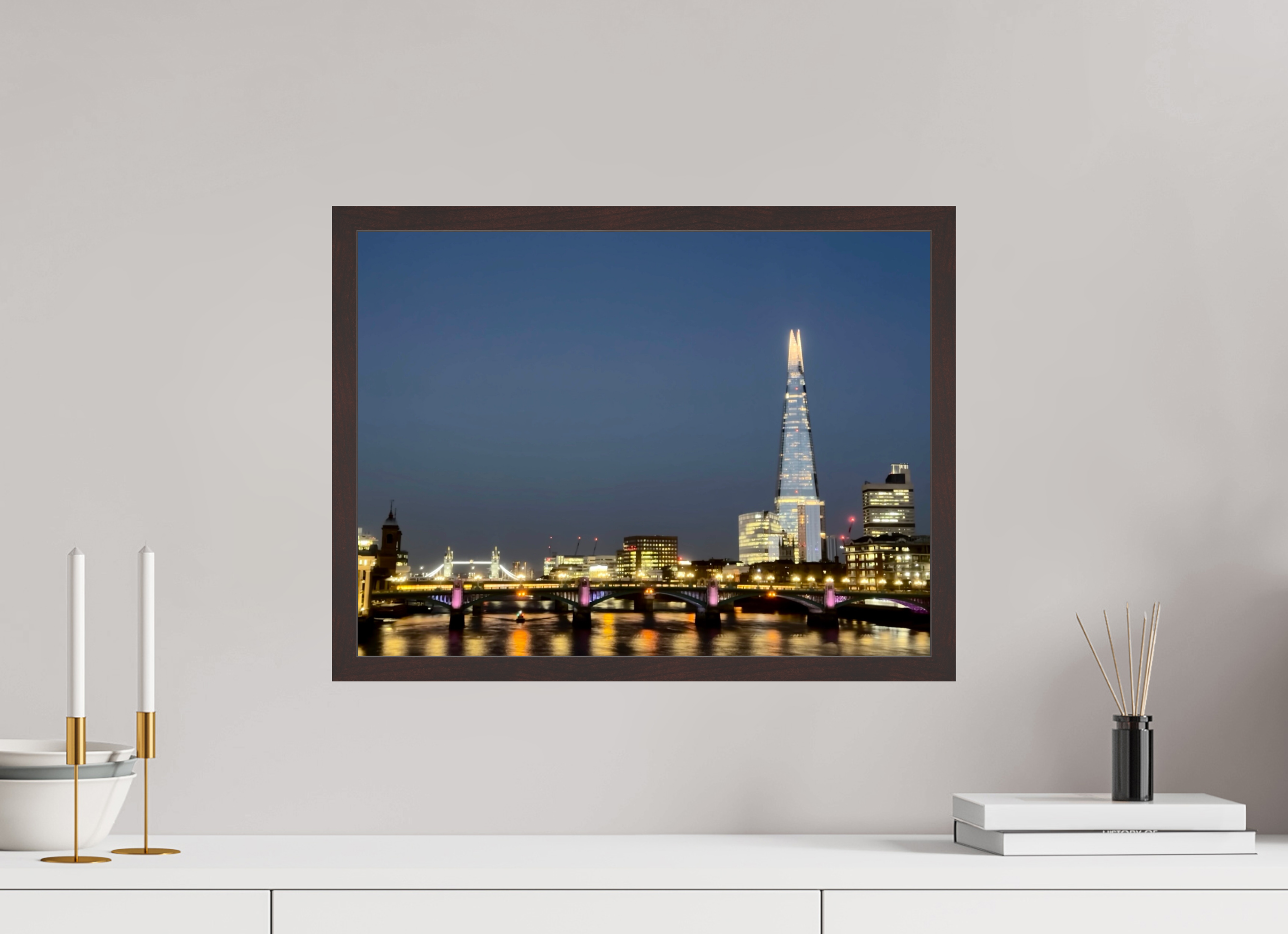 20 x 15″, ArtBox On Aluminum Dibond View of the Shard and Tower Bridge
