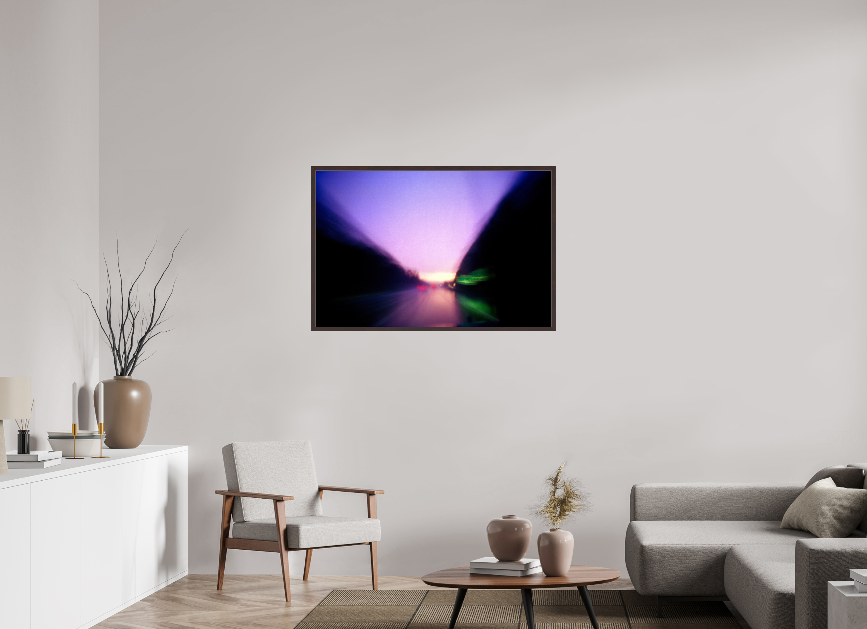 45 x 30″, ArtBox On Aluminum Dibond Highway, Dusk