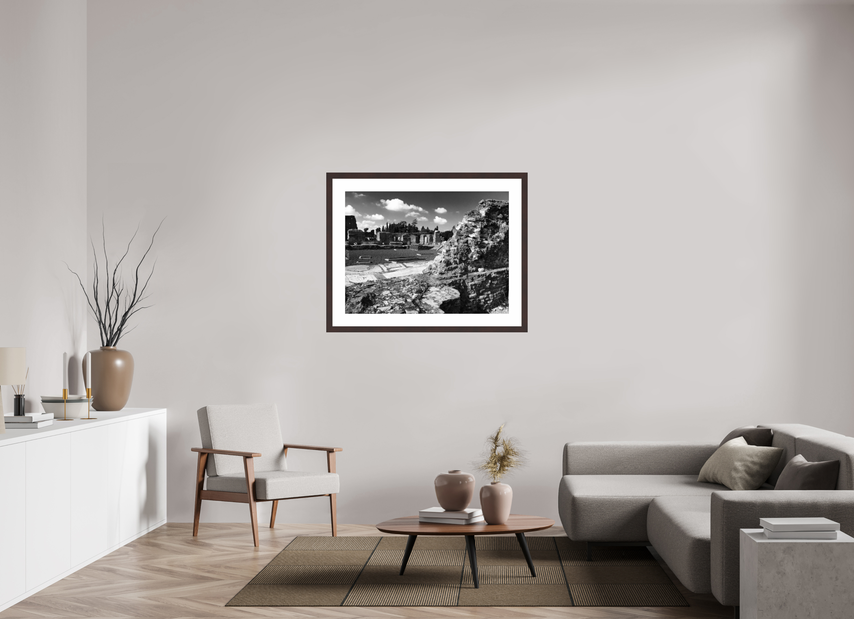 40 x 30″, Framed, Alder Brown, B&W Print Forum Ruins