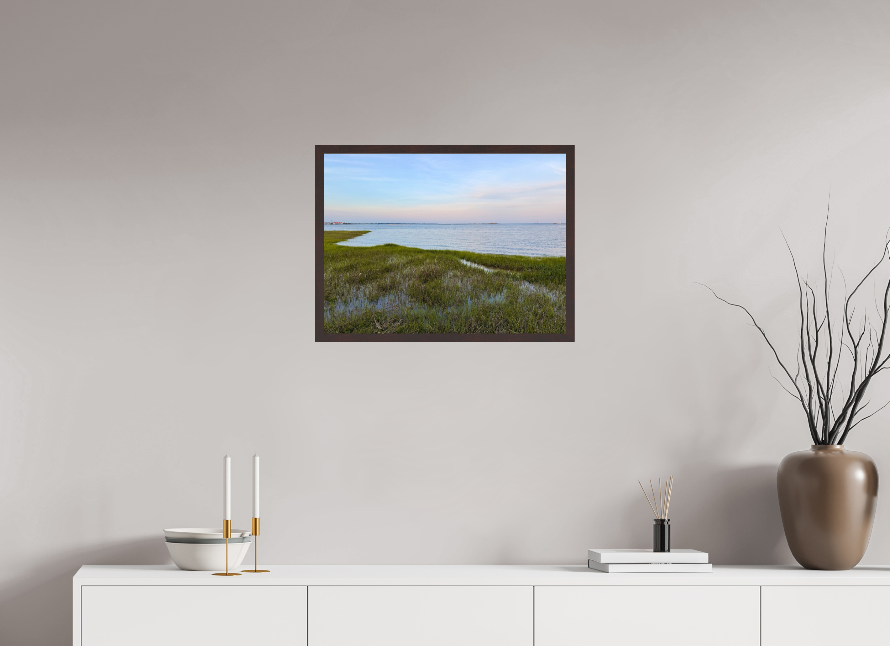 24 x 18″, ArtBox On Aluminum Dibond Marsh at Charleston Harbor