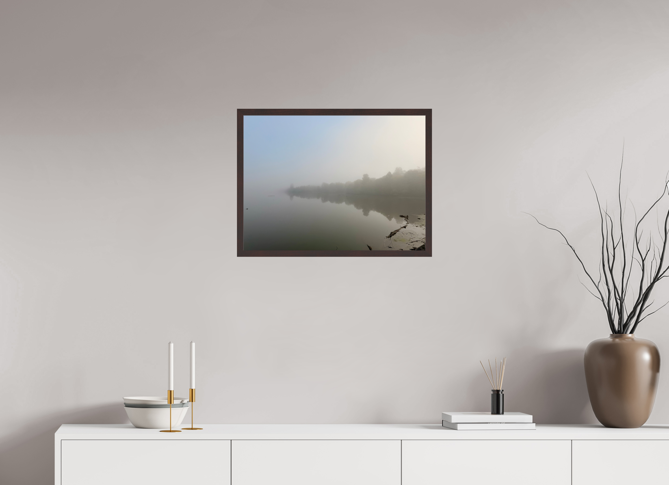 24 x 18″, ArtBox On Aluminum Dibond Goggy Morning at Cordell Hull Reservoir