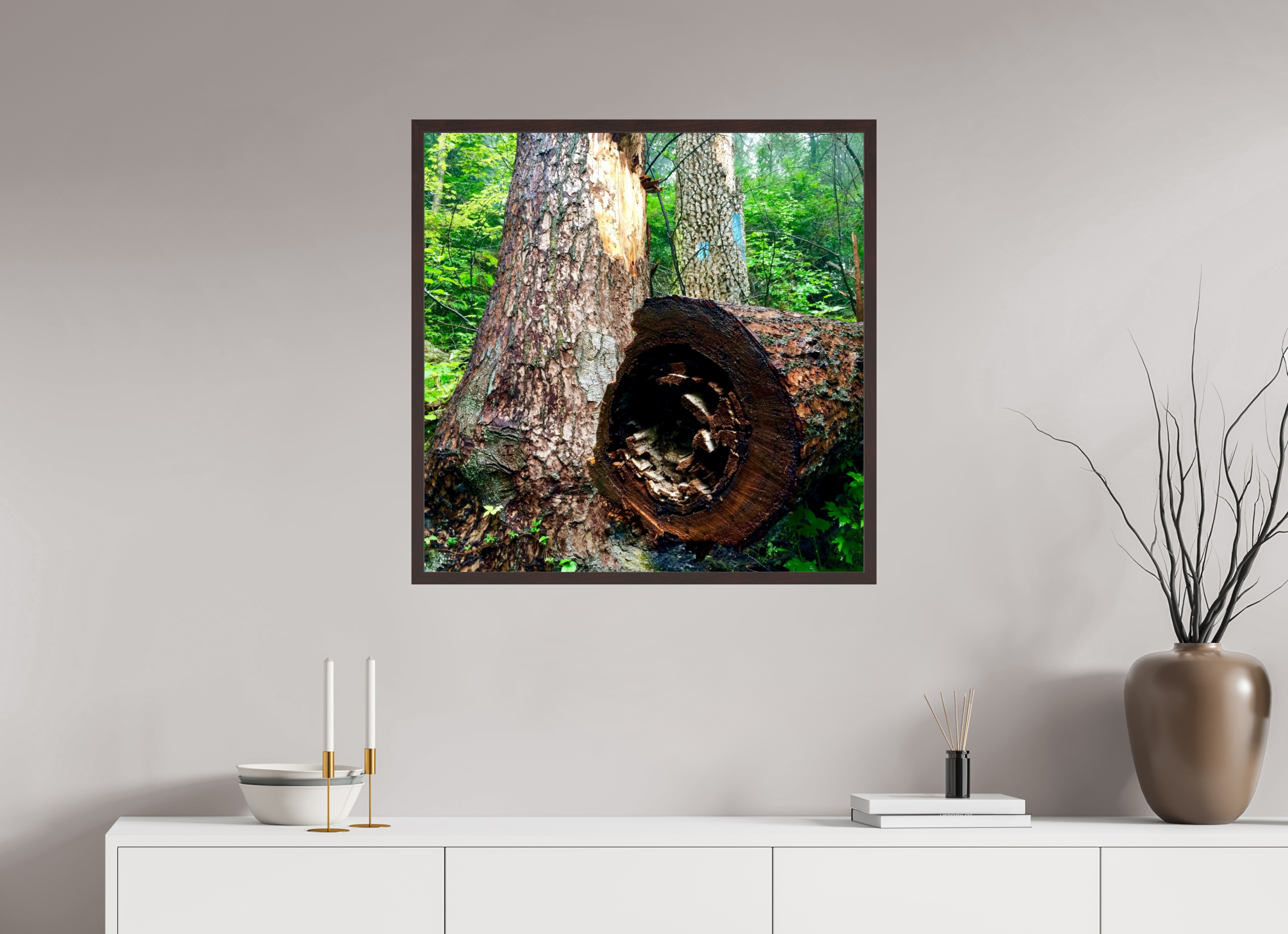 30 x 30″, ArtBox On Aluminum Dibond Cut Tree